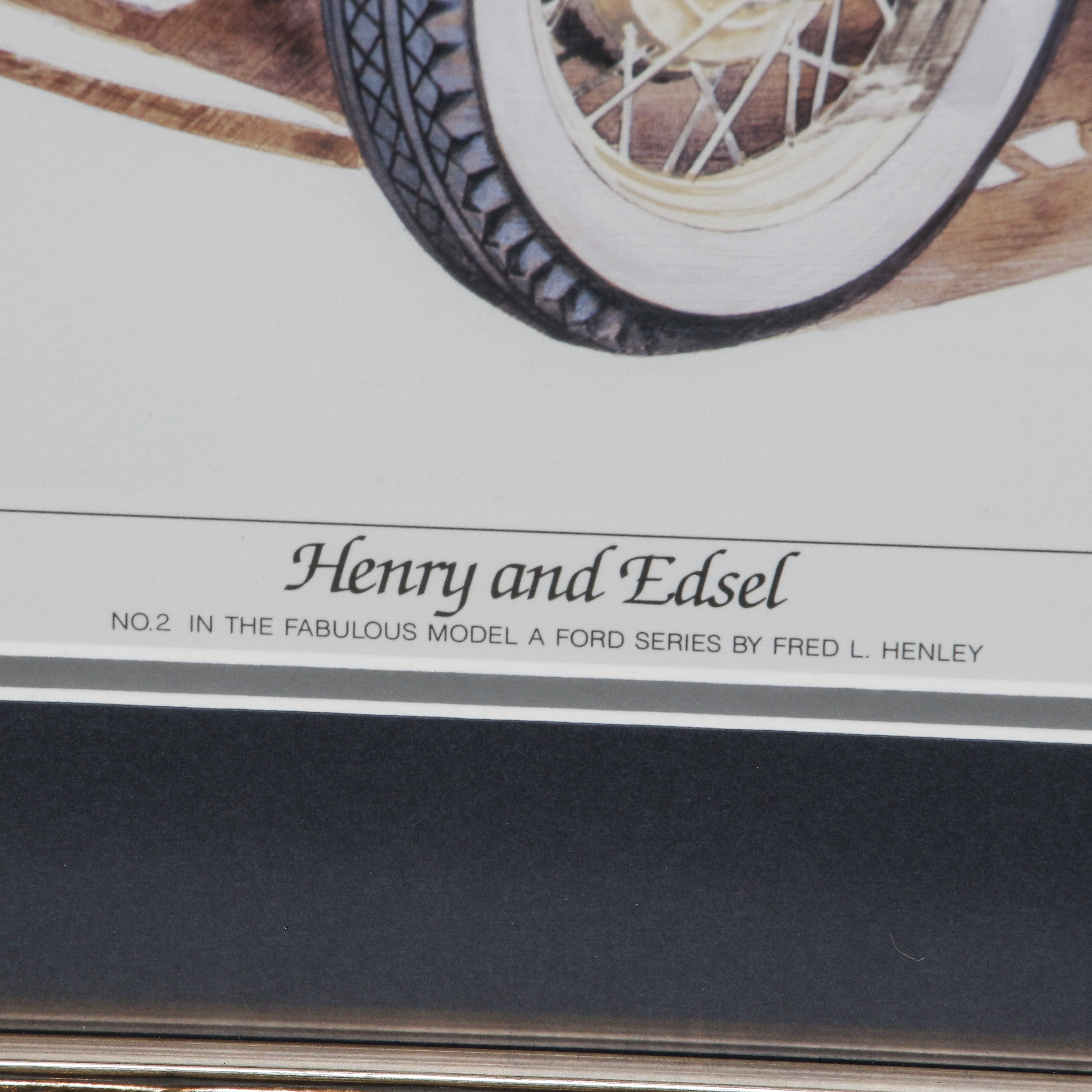 Offset Lithograph of Henry and Edsel Ford with Model A