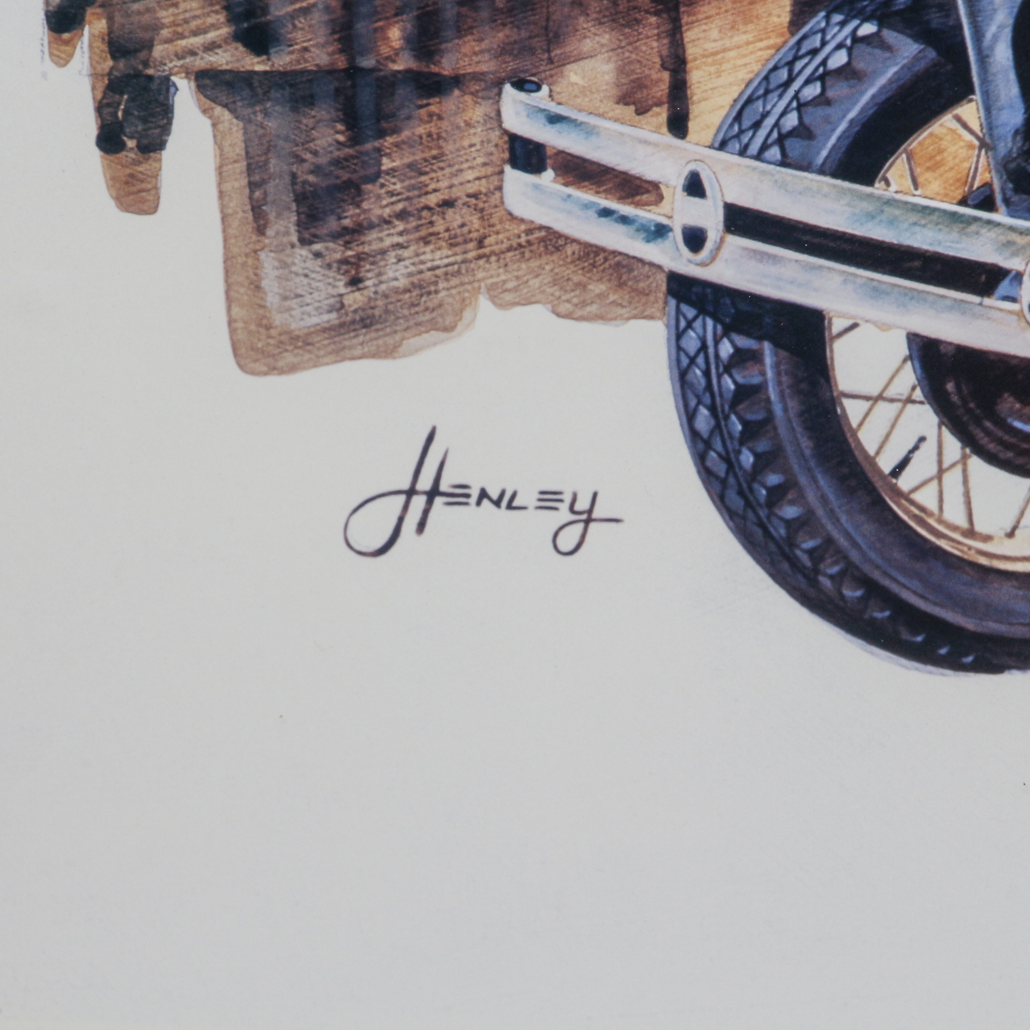 Offset Lithograph of Henry and Edsel Ford with Model A