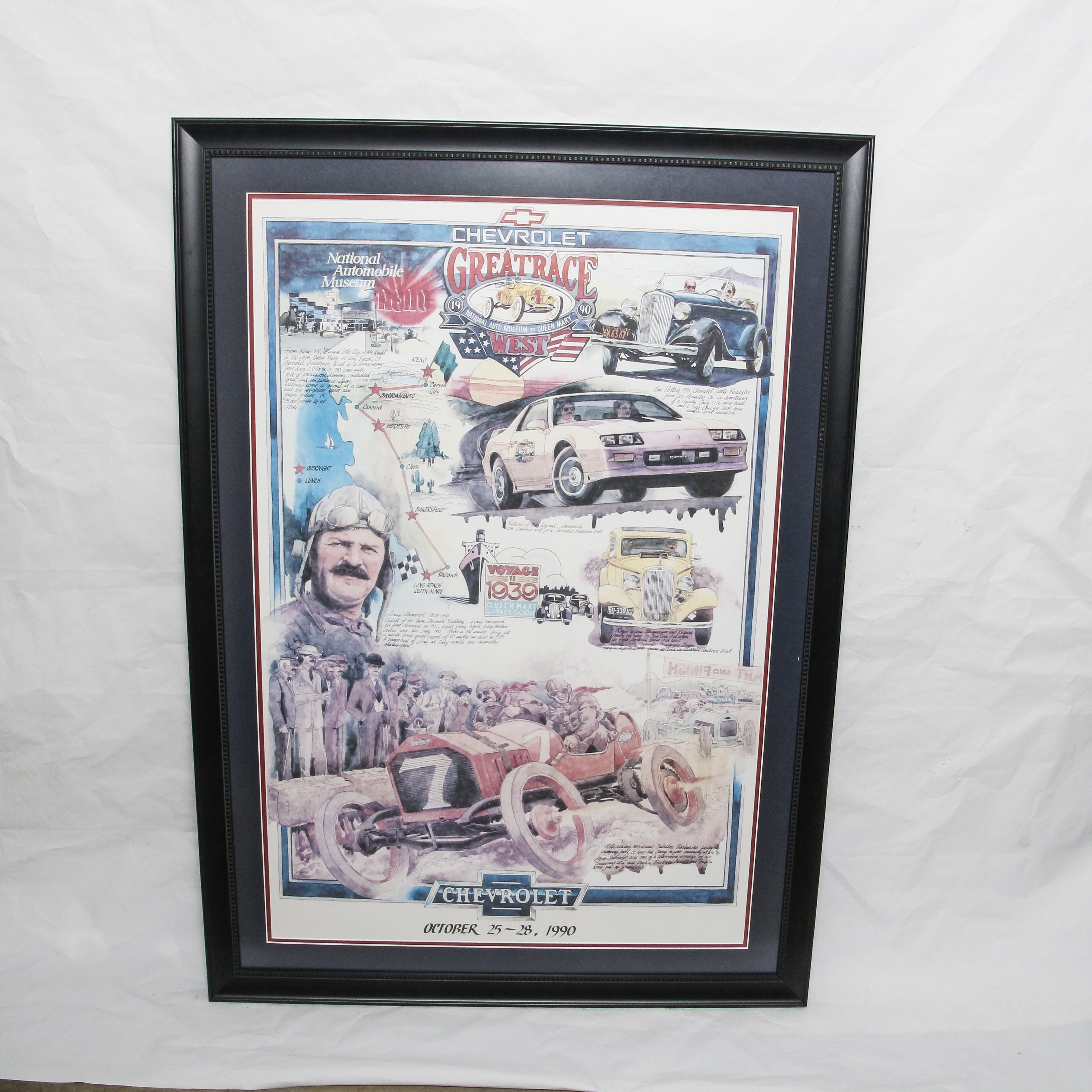 1990 Poster for Great Race West National Auto Museum to Queen Mary