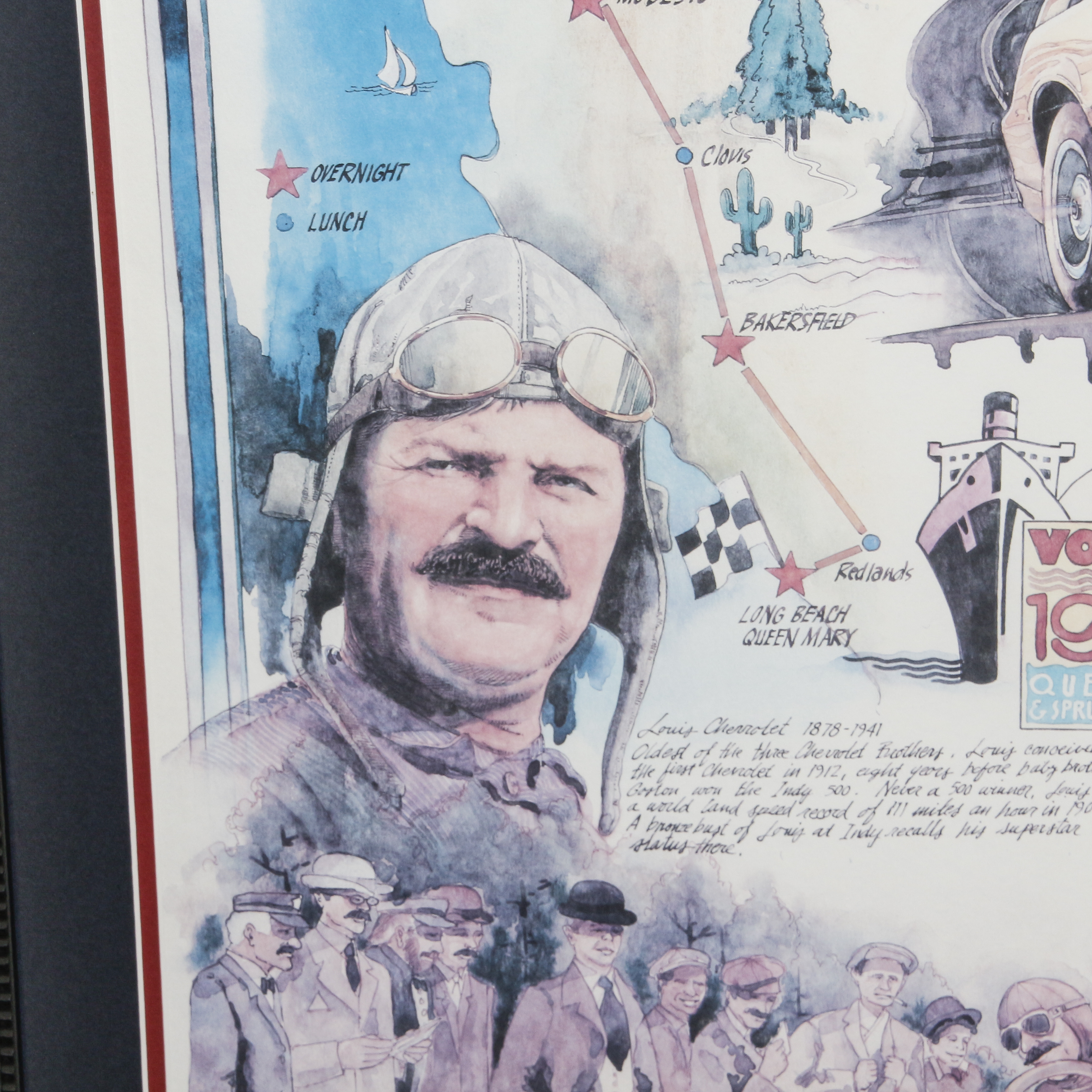 1990 Poster for Great Race West National Auto Museum to Queen Mary