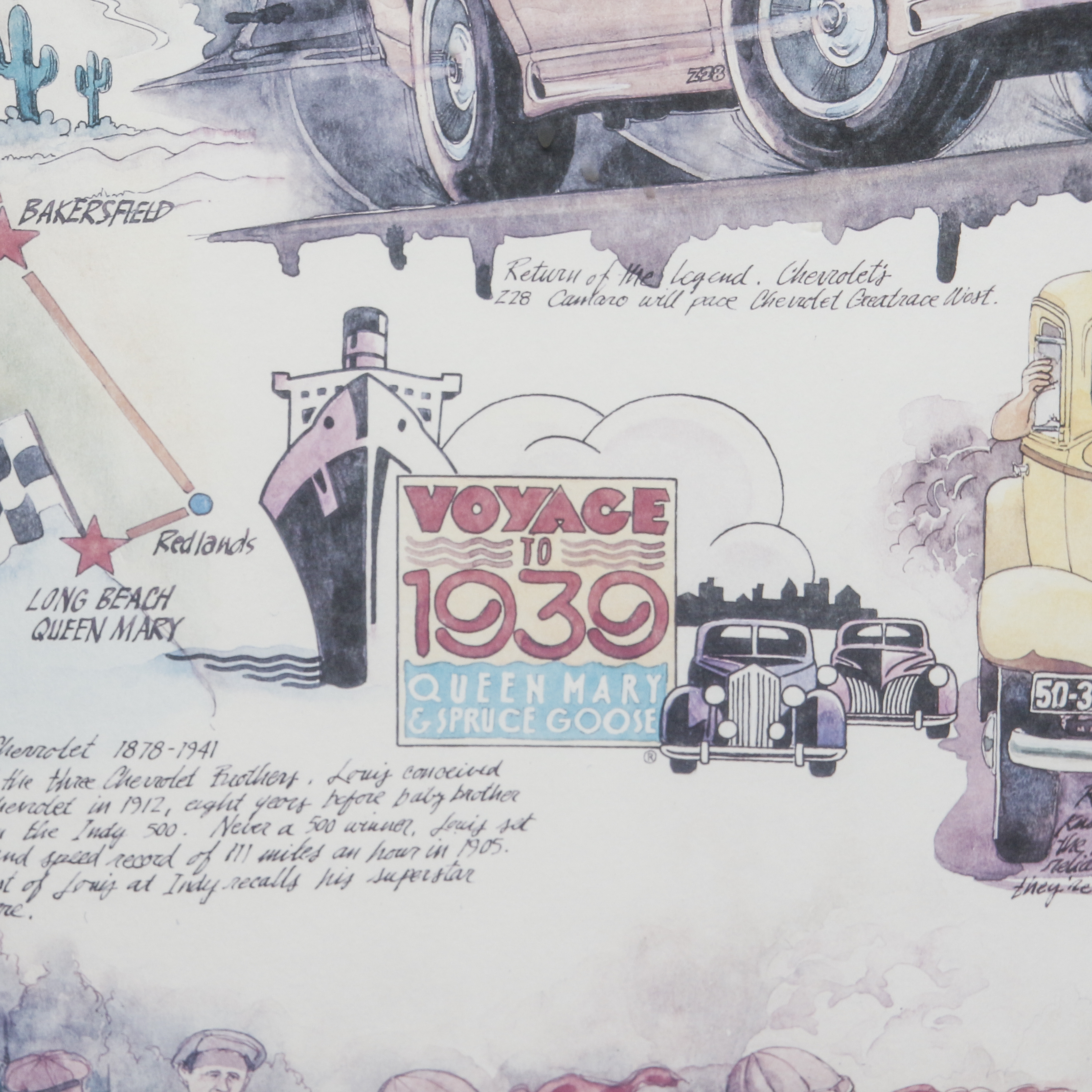 1990 Poster for Great Race West National Auto Museum to Queen Mary