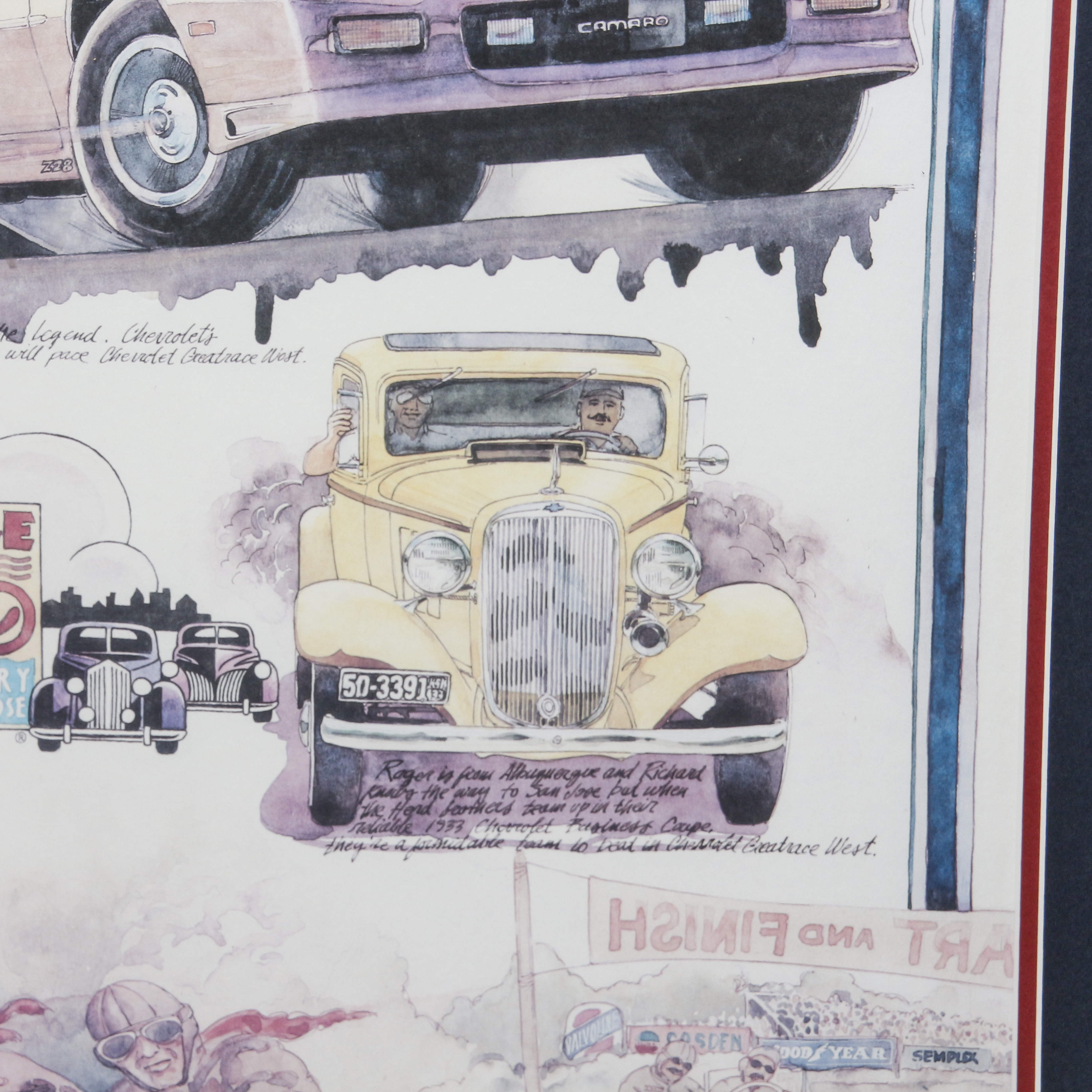 1990 Poster for Great Race West National Auto Museum to Queen Mary