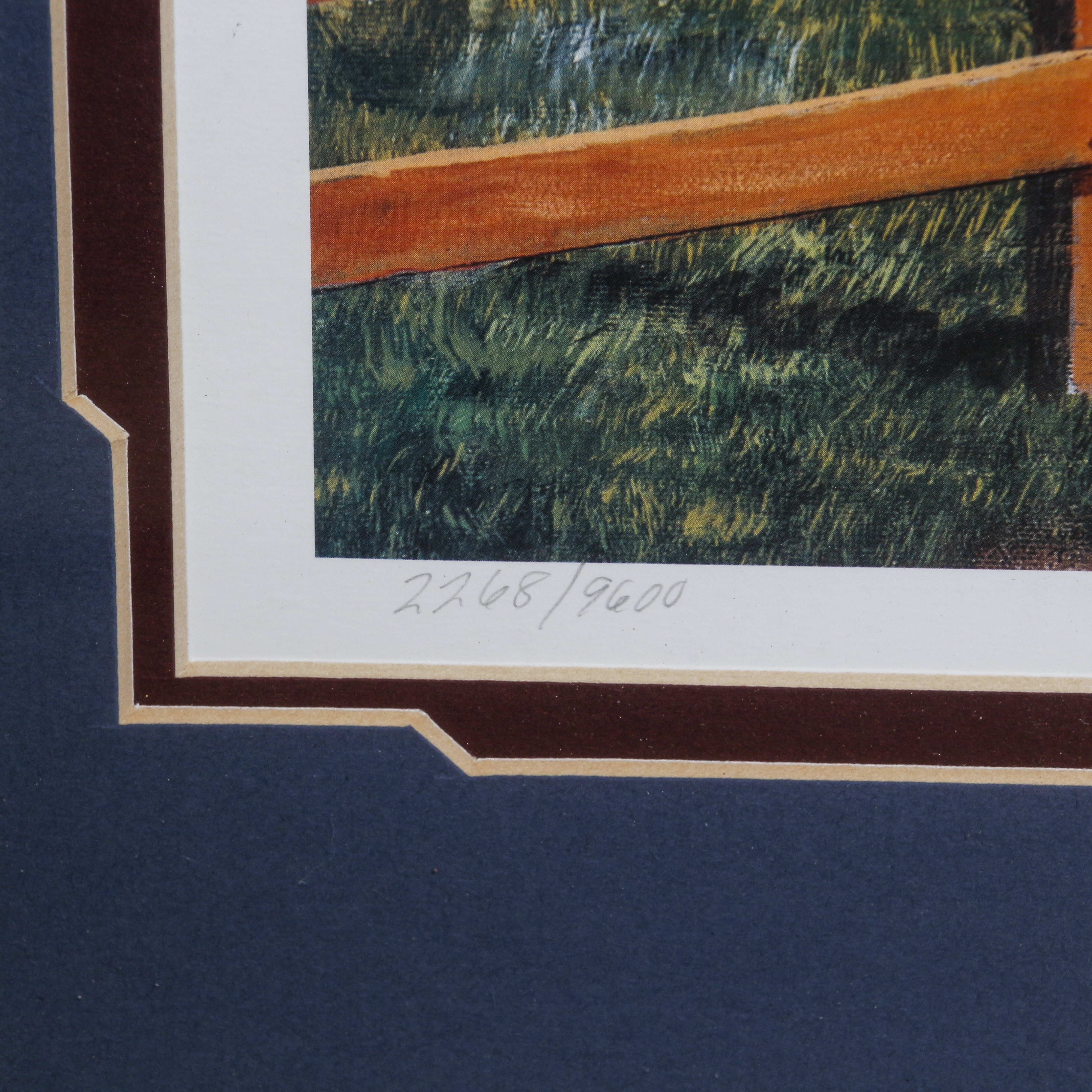 Offset Lithograph of City Street with Texaco Gas Station