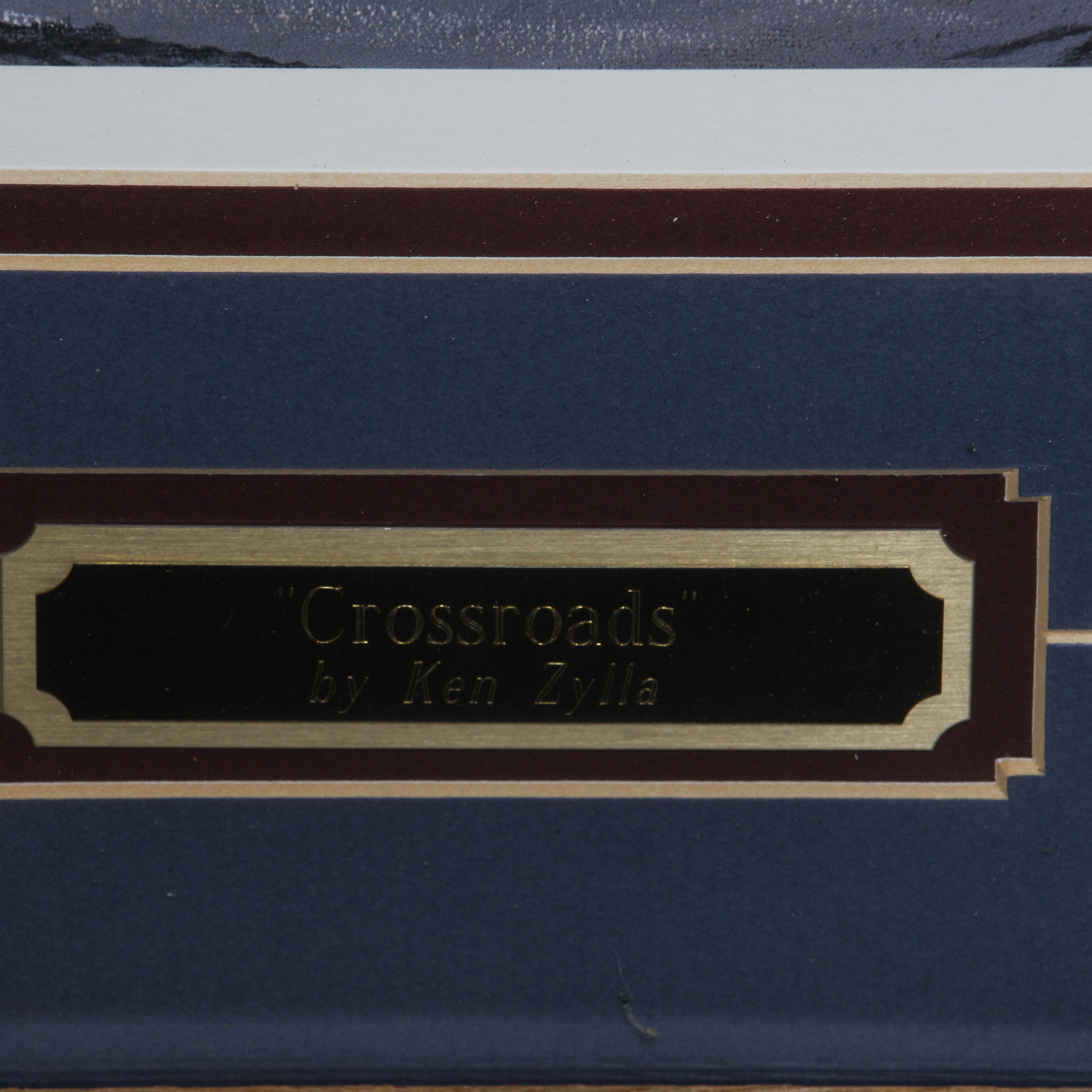 Offset Lithograph of City Street with Texaco Gas Station