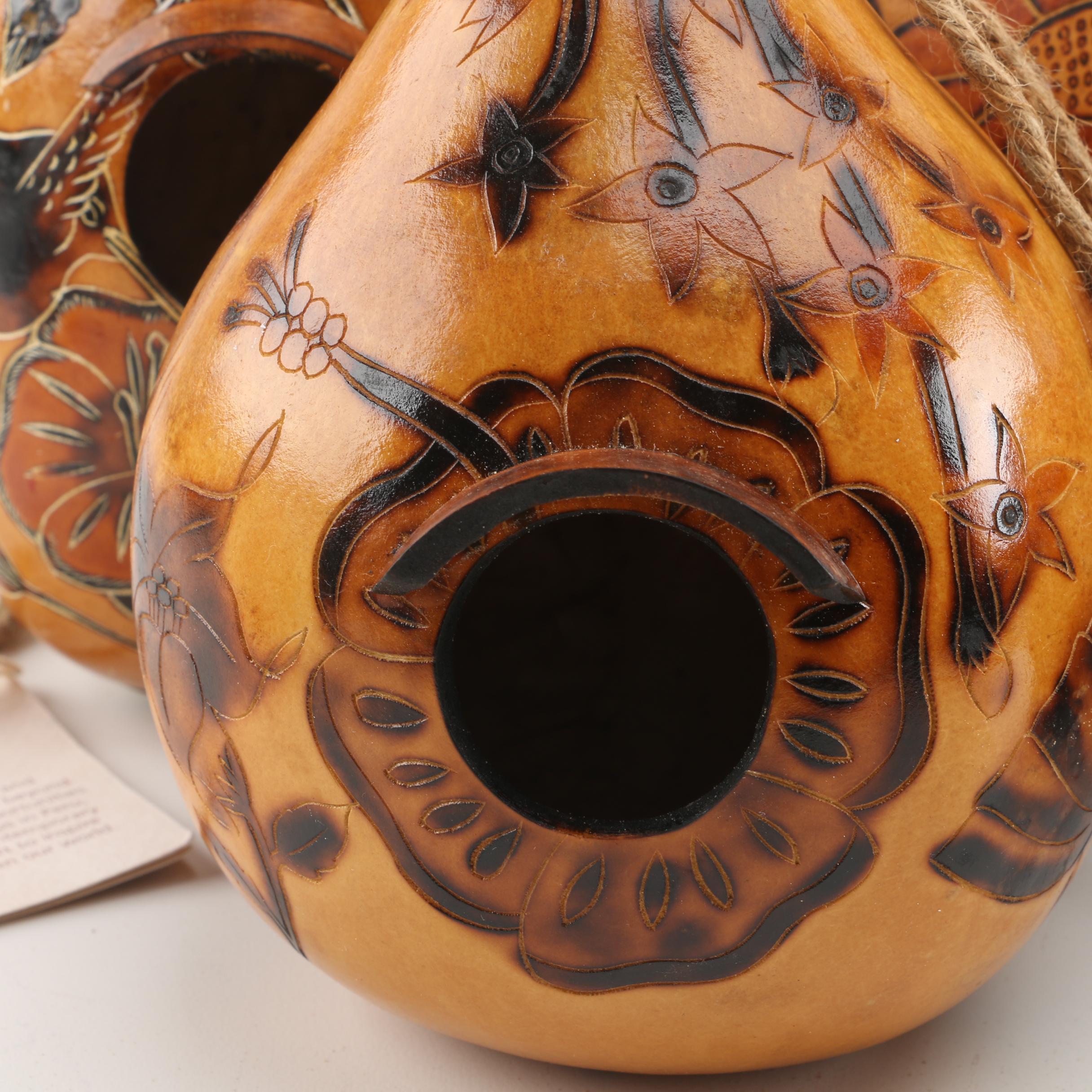 Handmade Lucuma Designs Peruvian Carved Gourds