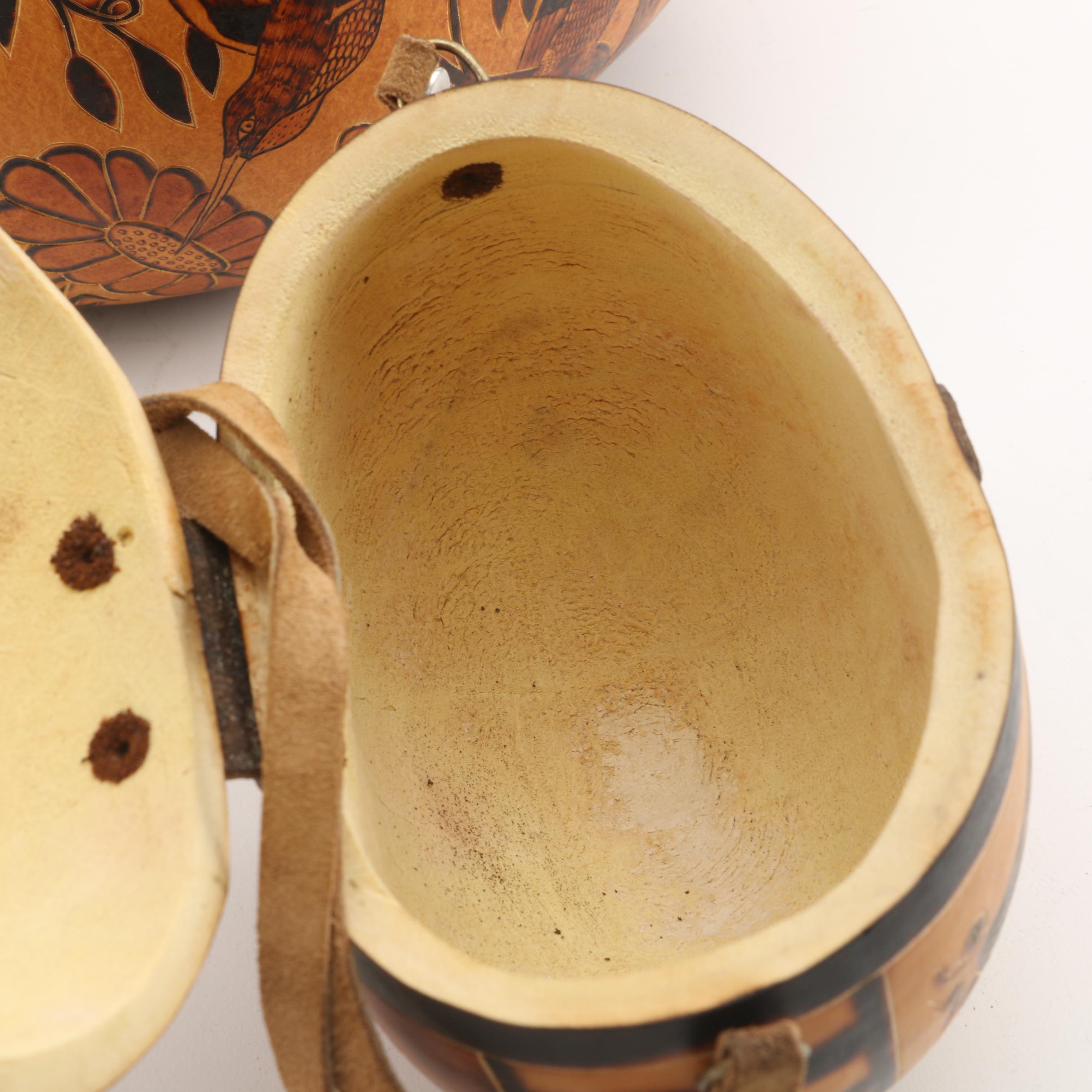 Handmade Lucuma Designs Peruvian Carved Gourds