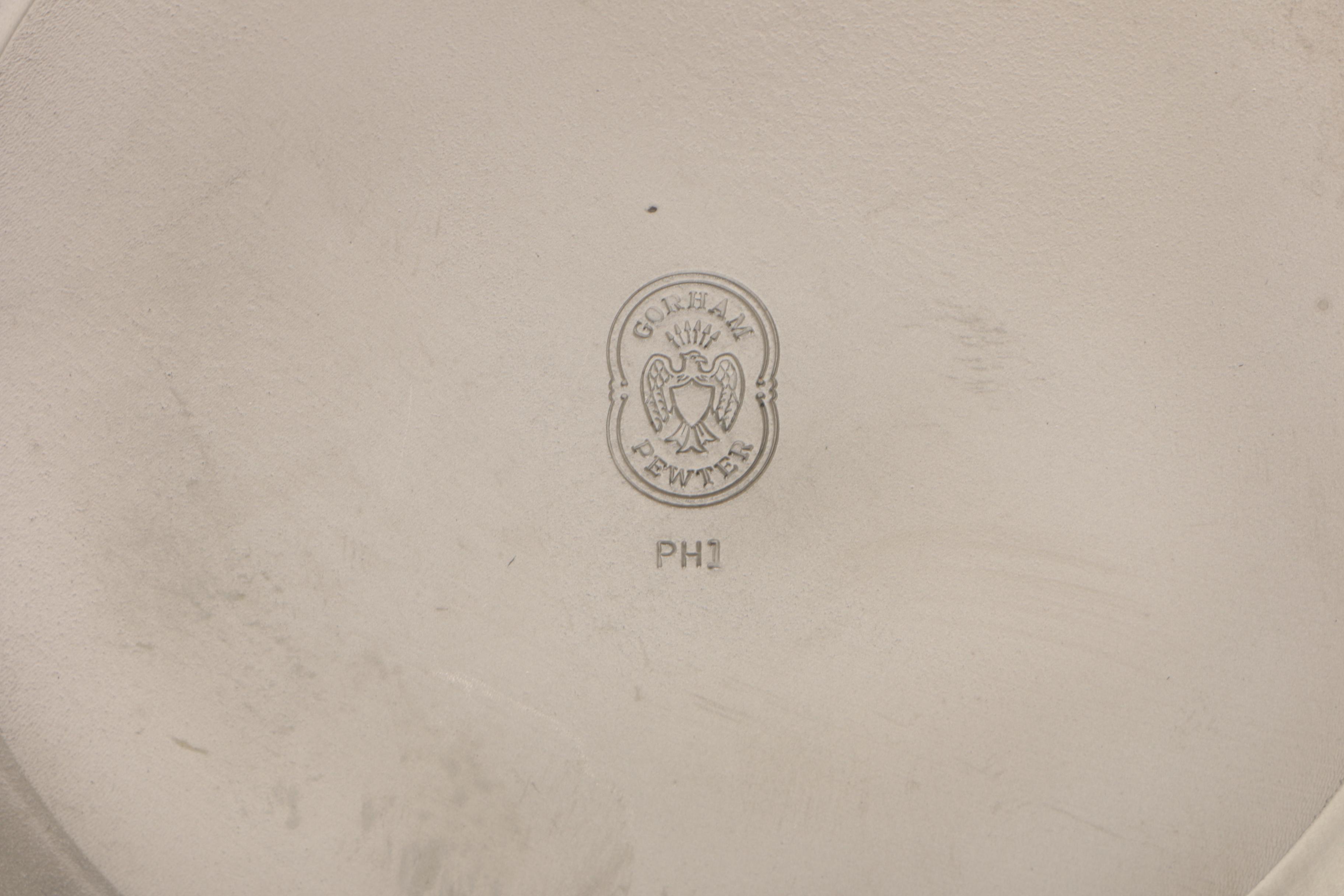 Vintage Gorham Pewter "Octette" Tea and Coffee Service Set with Tray