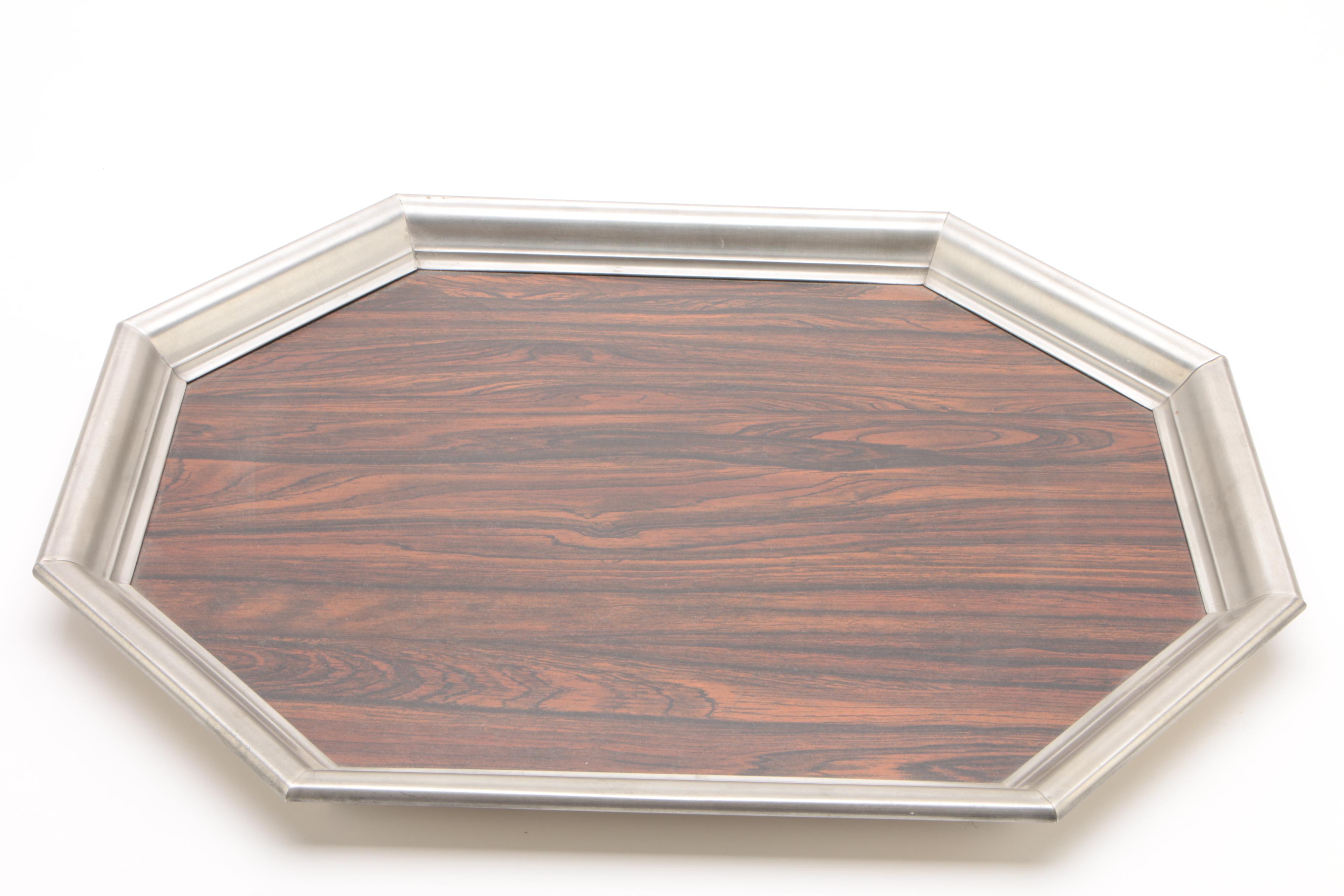 Vintage Gorham Pewter "Octette" Tea and Coffee Service Set with Tray