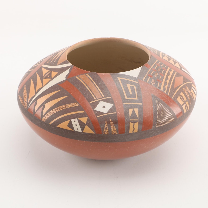 Steve Lucas Signed Hopi Pottery Polychrome Bowl