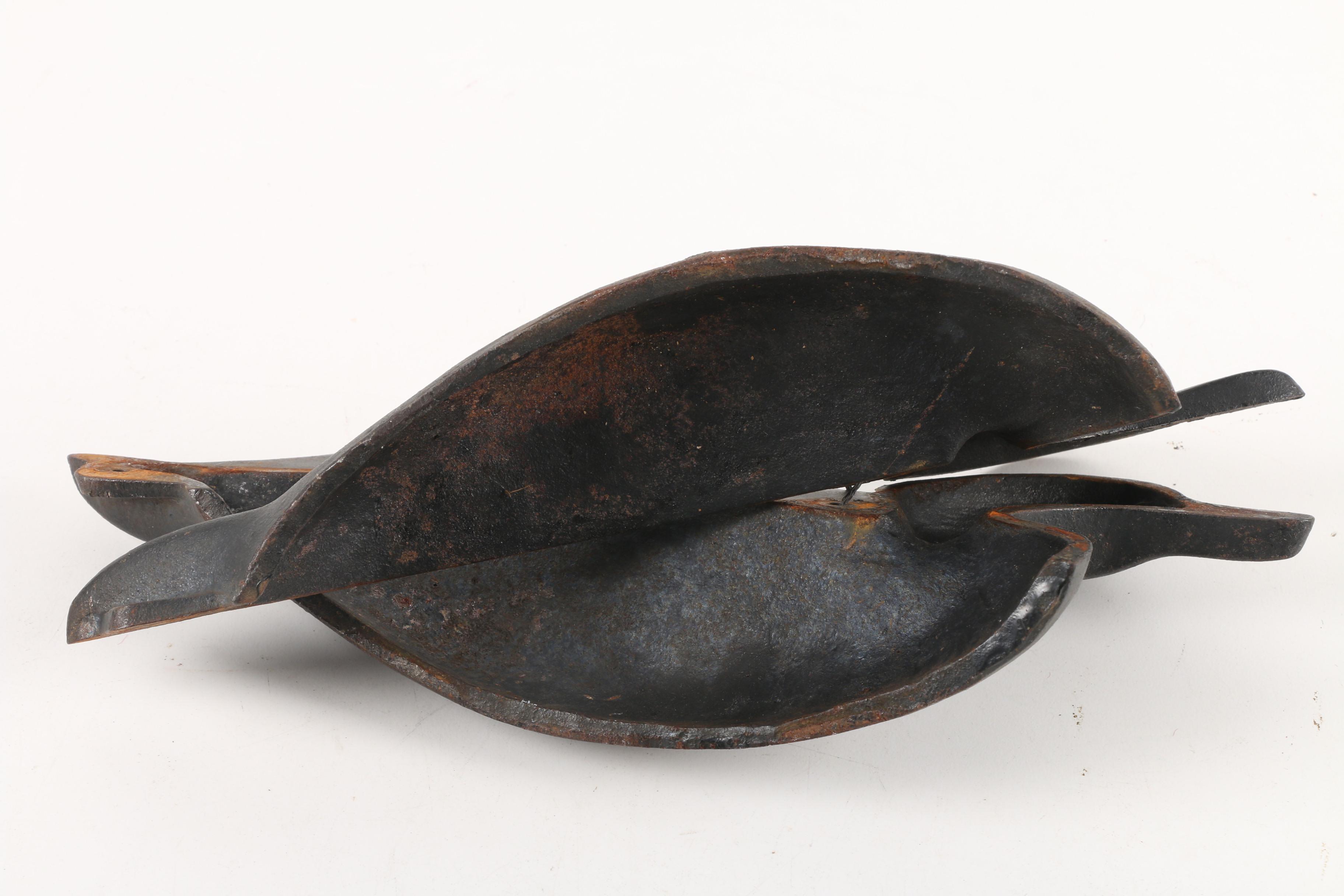 Vintage Cast Iron Griswold Corn Stick Pan and Duck Boot Scraper Door Stop