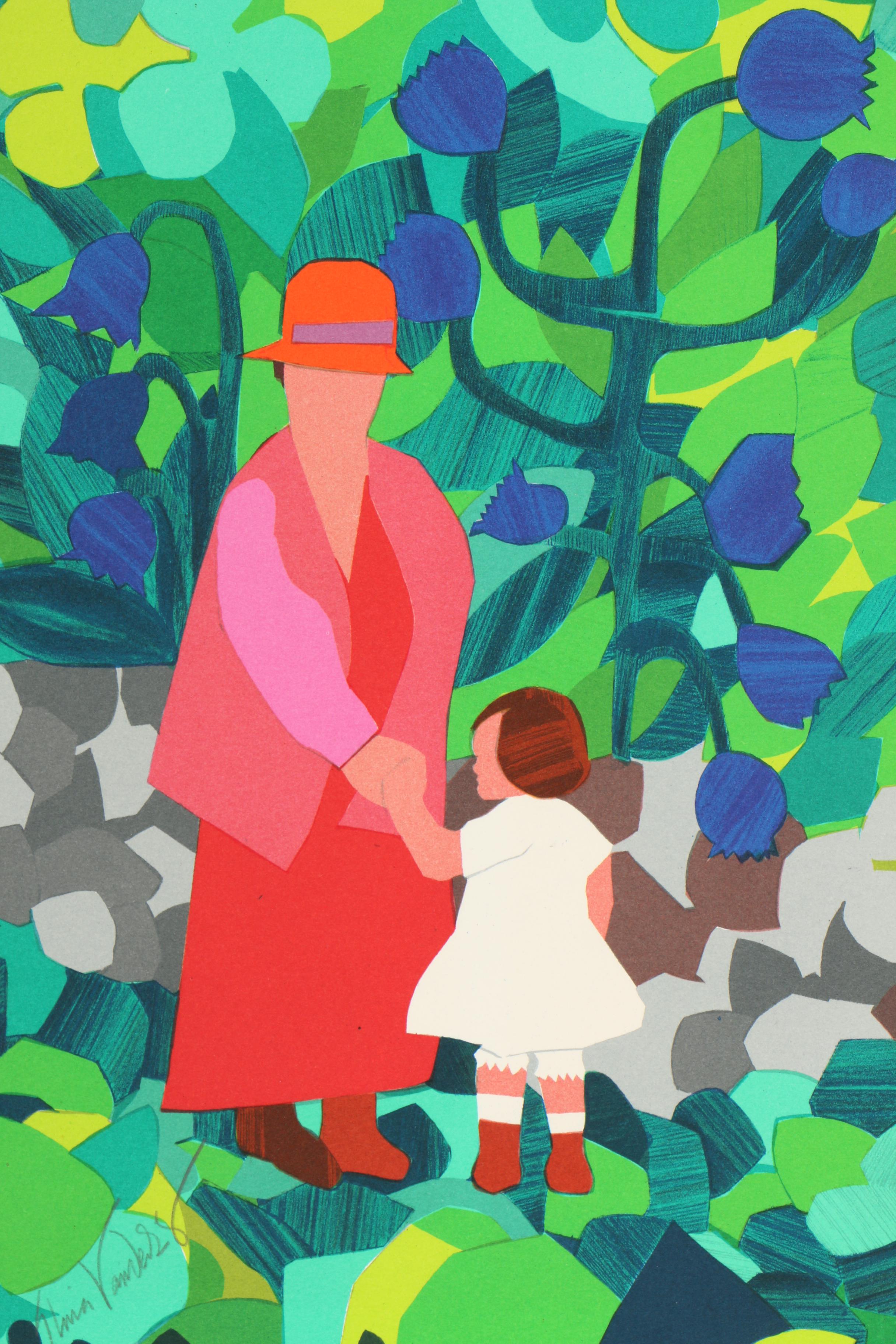 Gloria Vanderbilt Lithograph "Mother and Child"