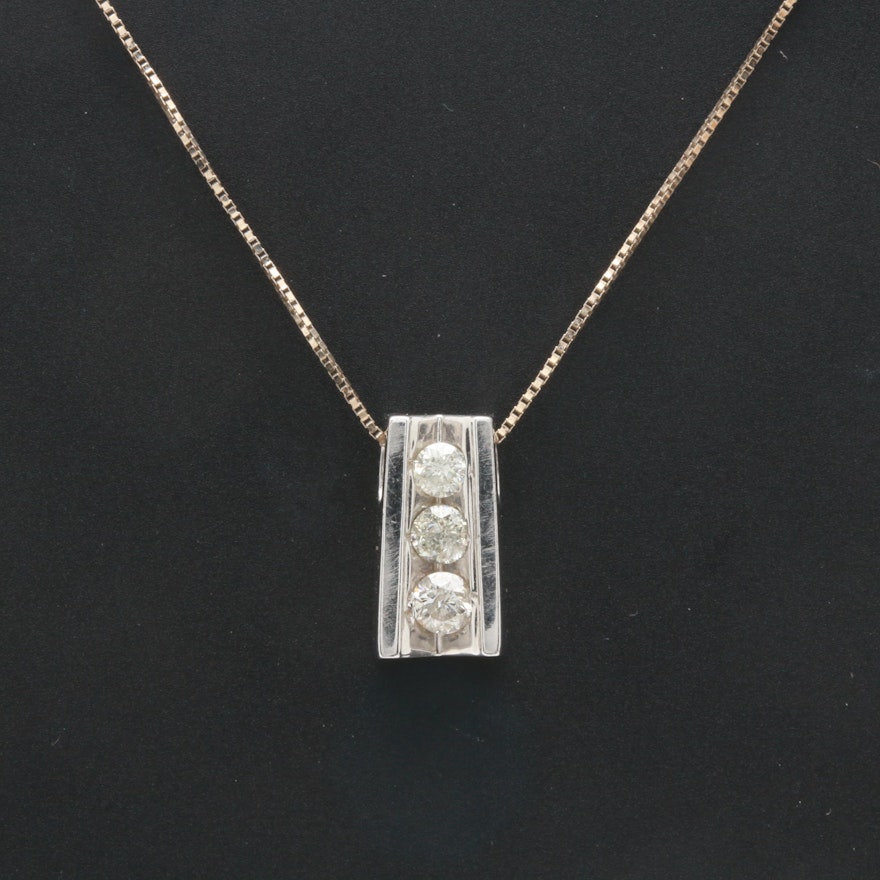 10K Yellow and White Gold Diamond Necklace