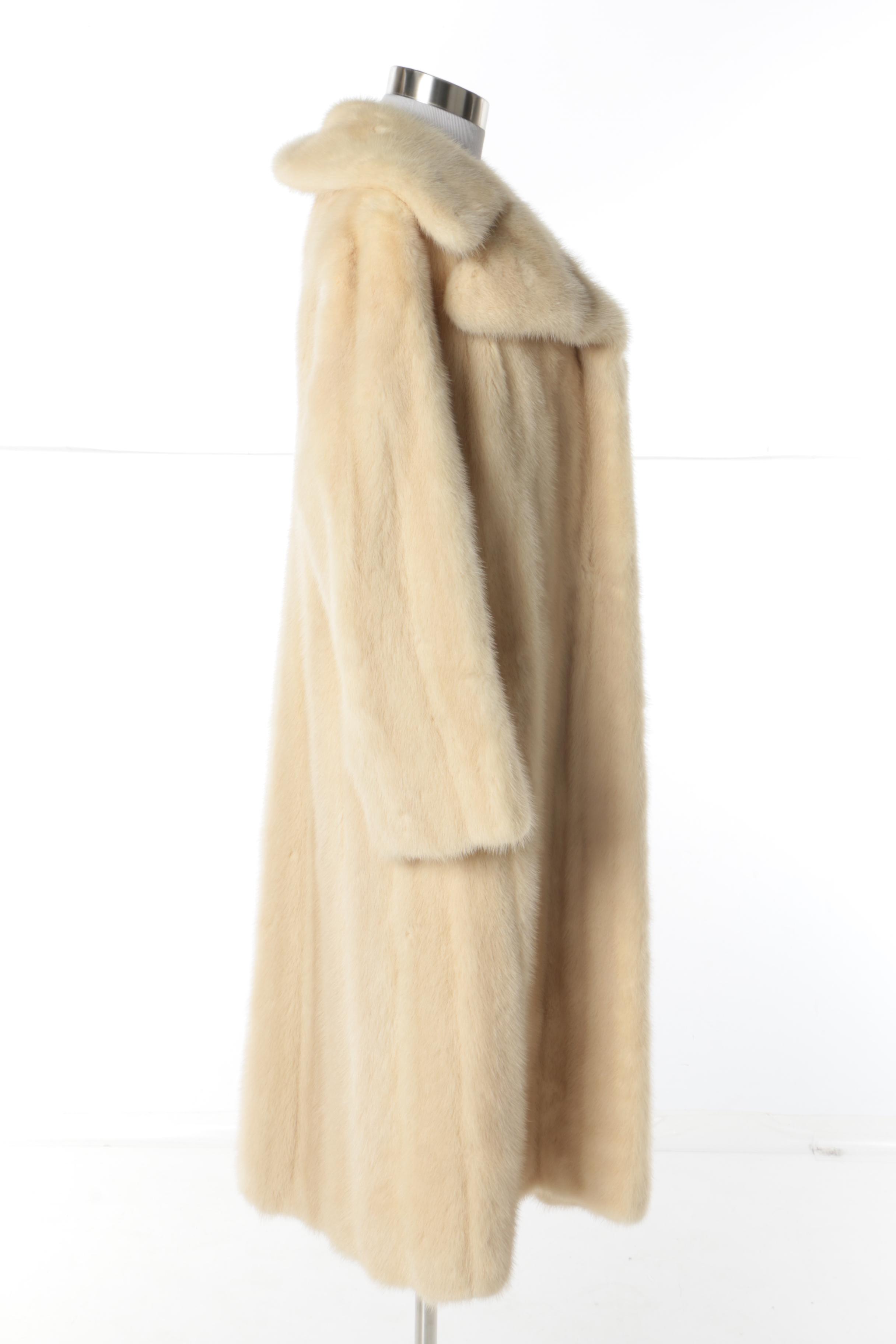 Women's Koslow's Blonde Mink Fur Coat