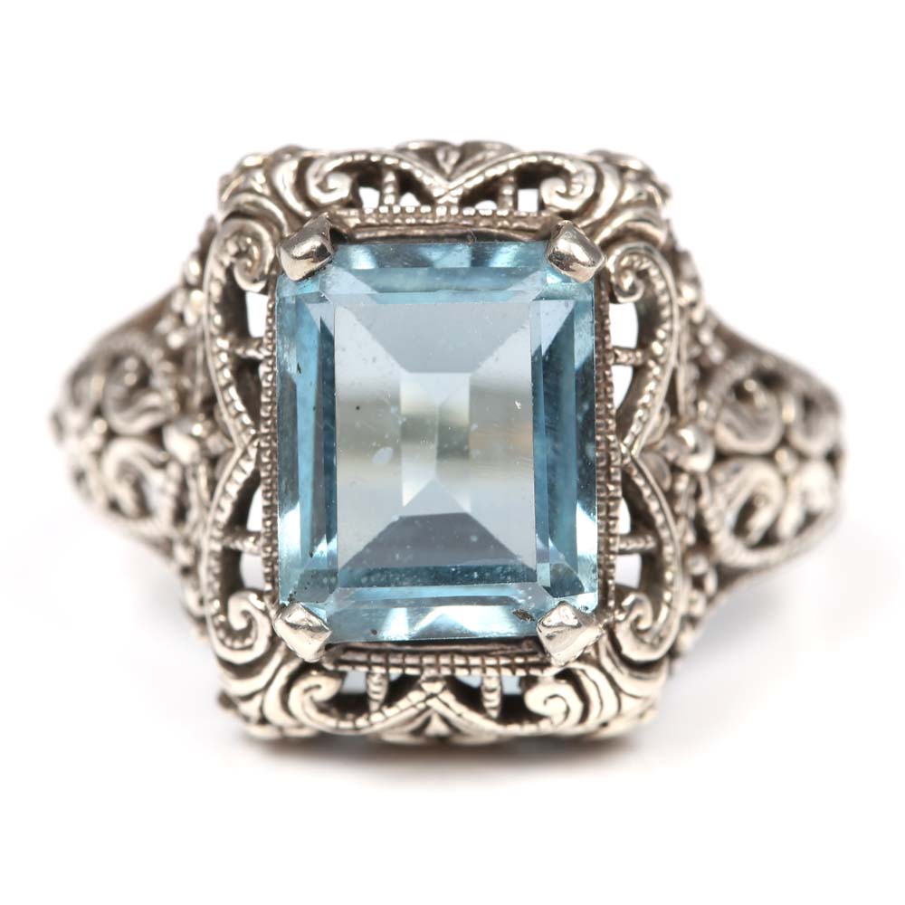 Sterling Silver and 4.20 CT Blue Topaz Ring