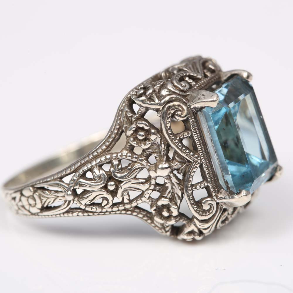 Sterling Silver and 4.20 CT Blue Topaz Ring