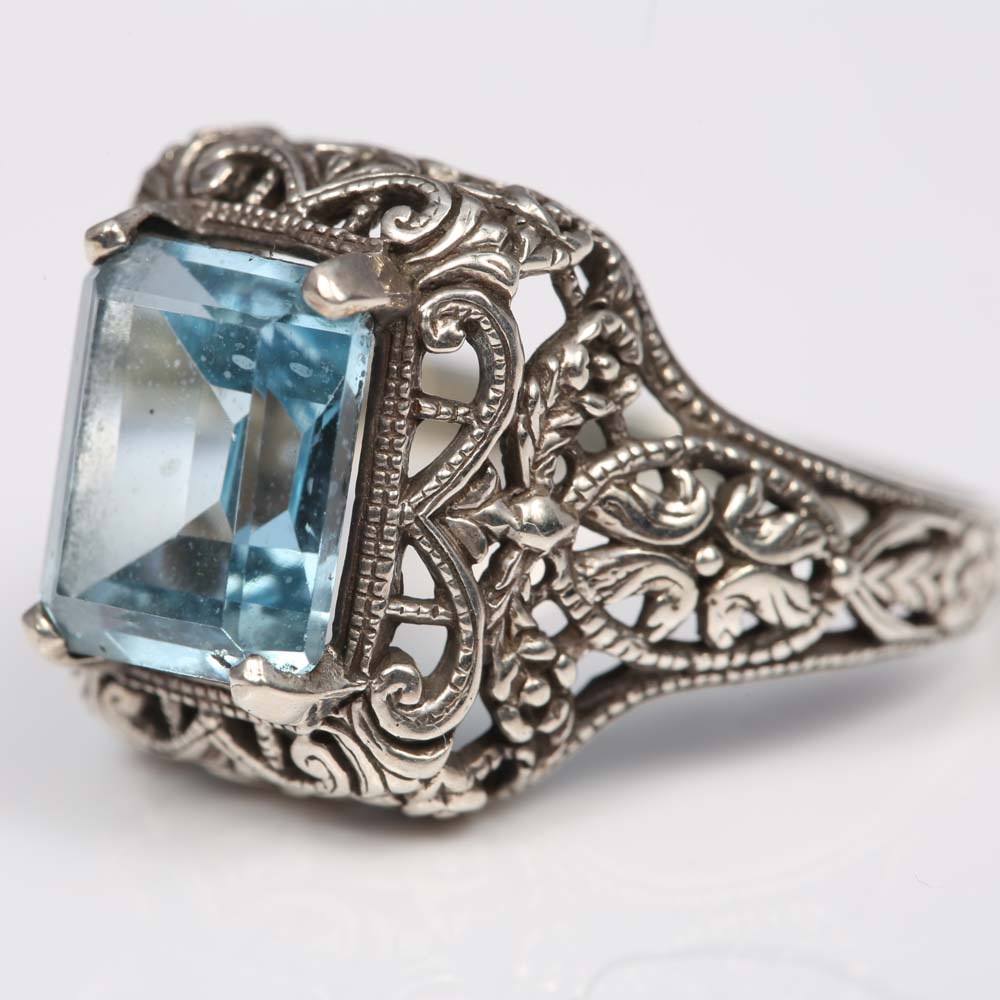 Sterling Silver and 4.20 CT Blue Topaz Ring