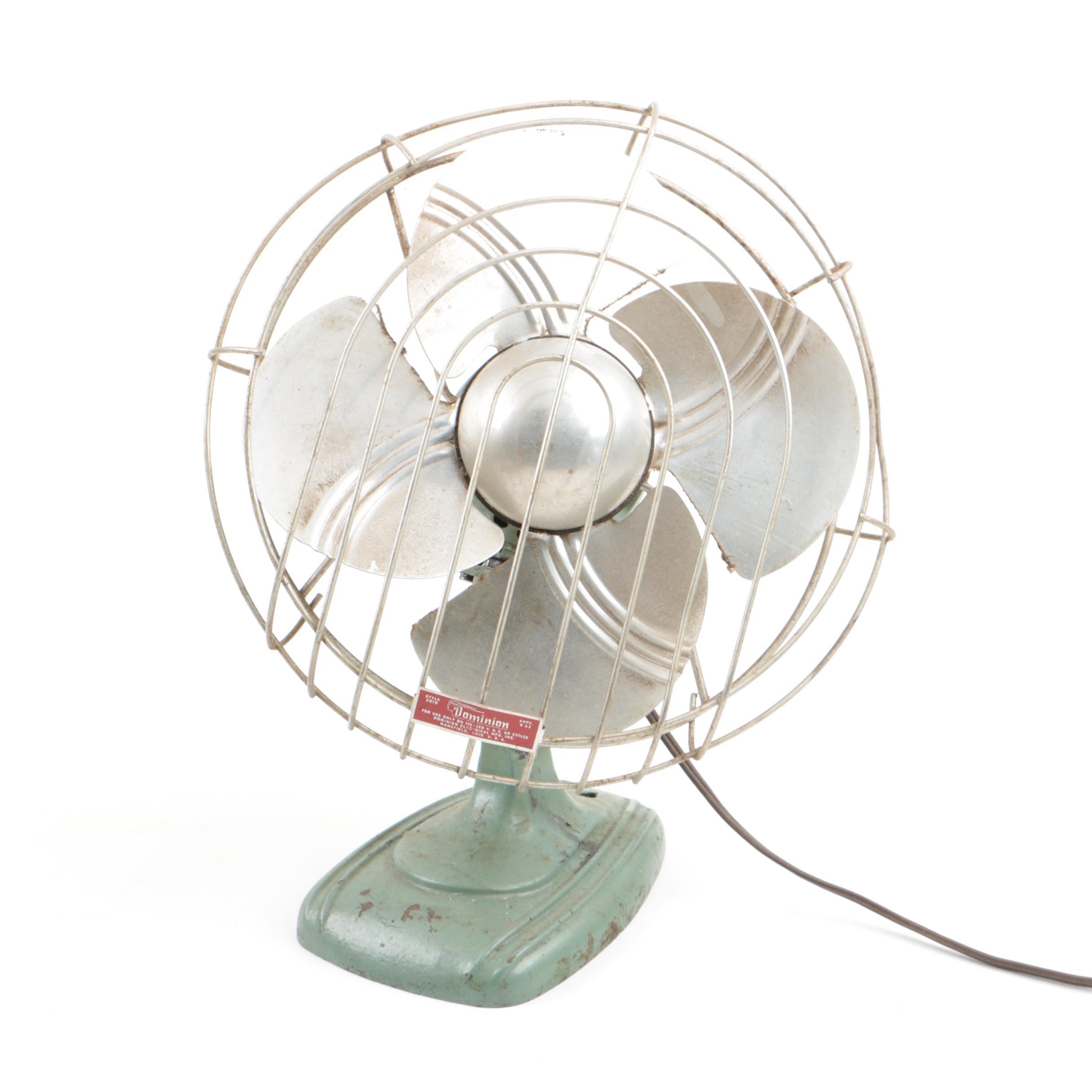 Vintage Dominion Fan and Circa 1900s Staats Two-Piece Cast Iron Money Changer