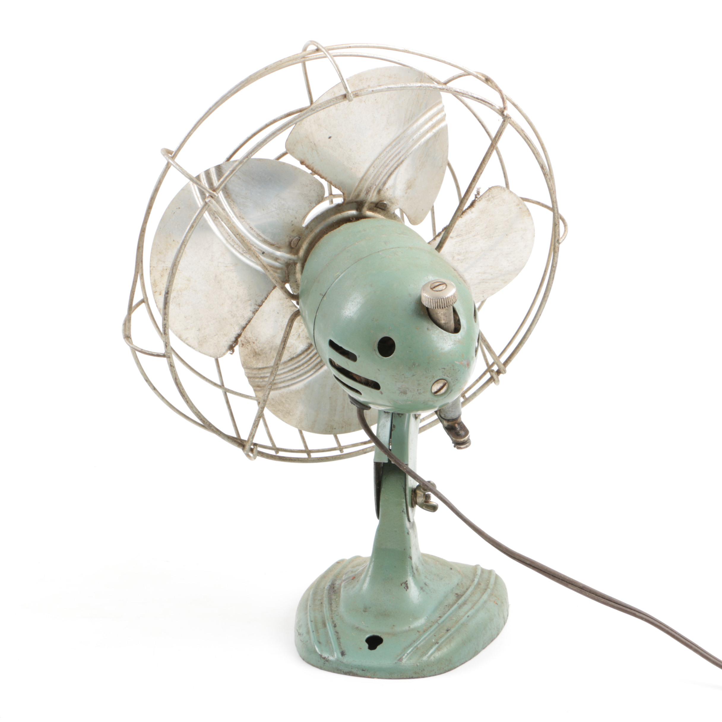 Vintage Dominion Fan and Circa 1900s Staats Two-Piece Cast Iron Money Changer