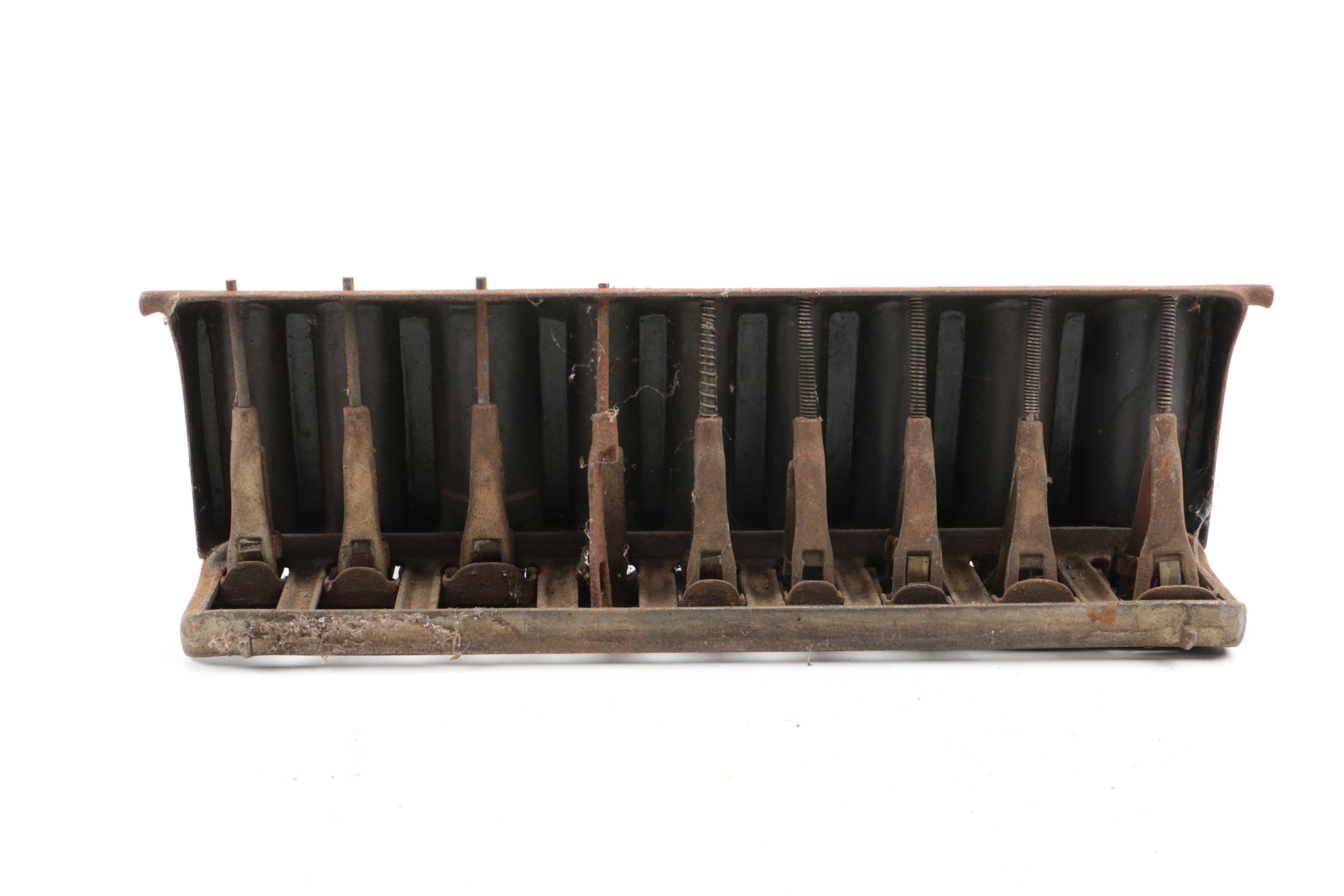 Vintage Dominion Fan and Circa 1900s Staats Two-Piece Cast Iron Money Changer