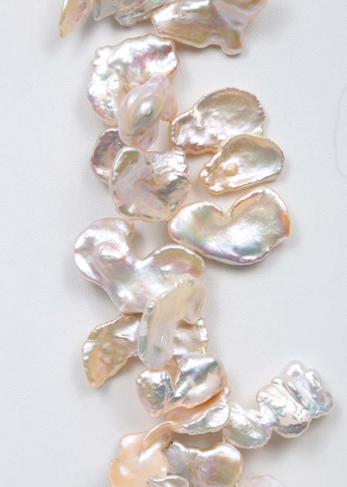 14K Yellow Gold and Keshi Petal Pearl Necklace