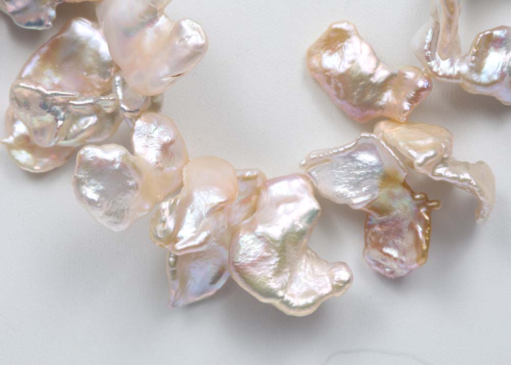 14K Yellow Gold and Keshi Petal Pearl Necklace