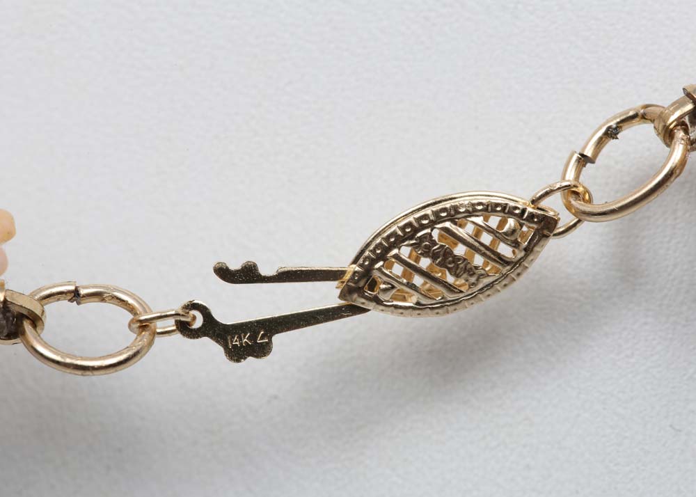 14K Yellow Gold and Keshi Petal Pearl Necklace