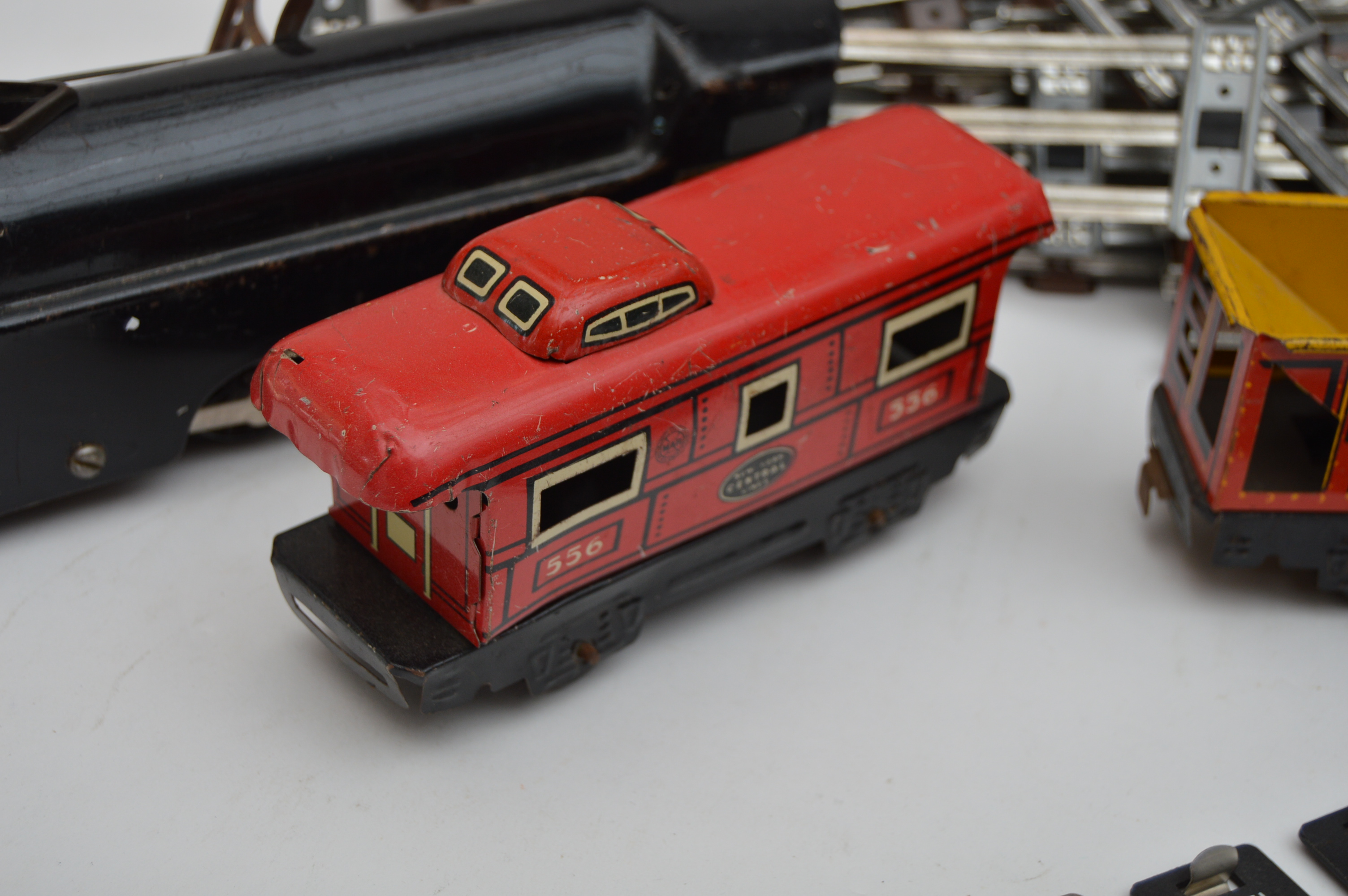 Vintage Model Train Cars with Tracks and Accessories