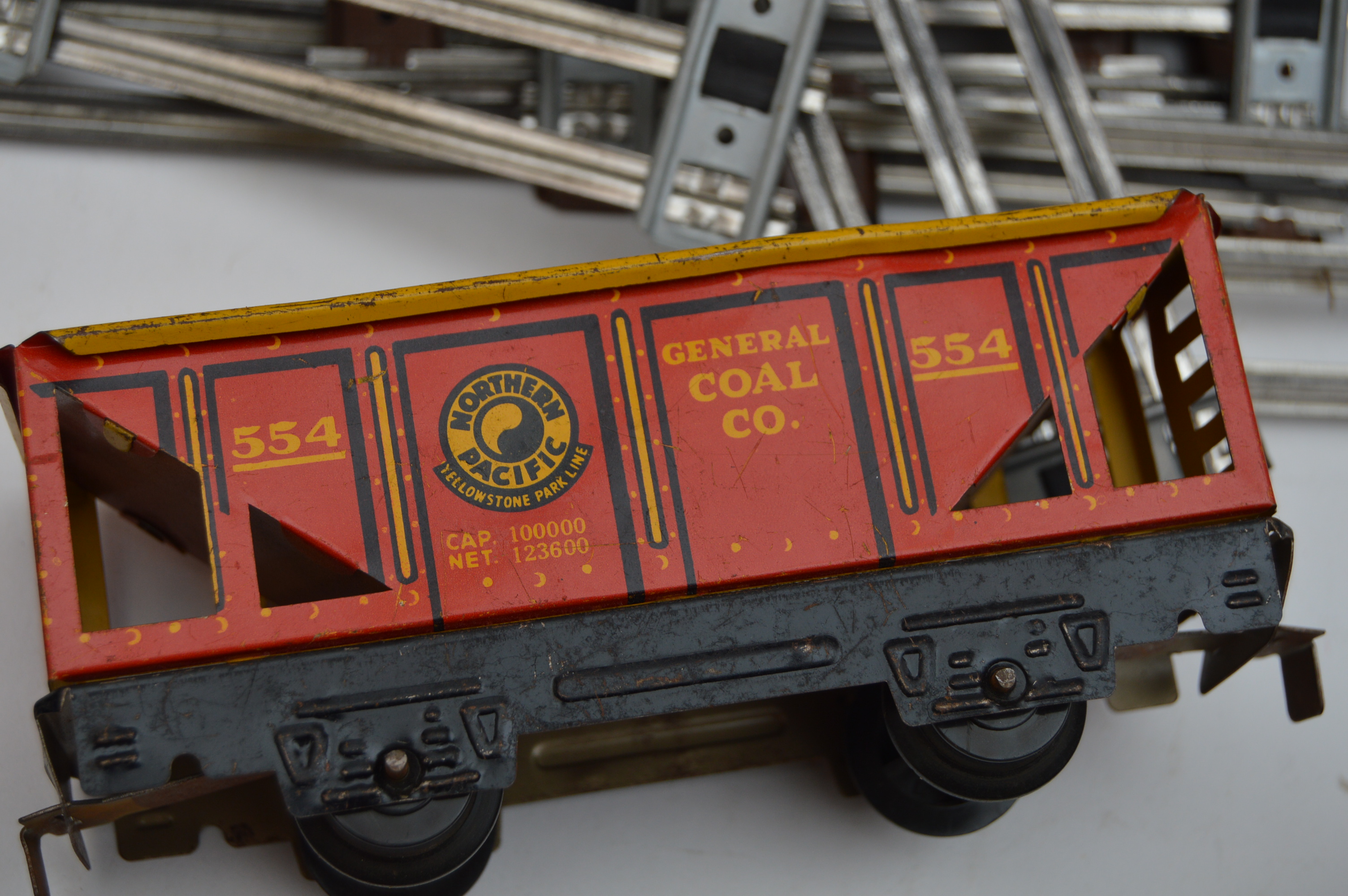 Vintage Model Train Cars with Tracks and Accessories