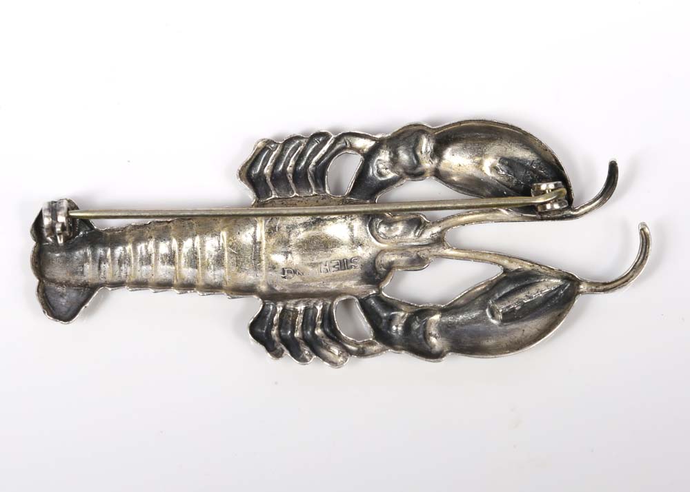 Sterling Silver Lobster Brooch