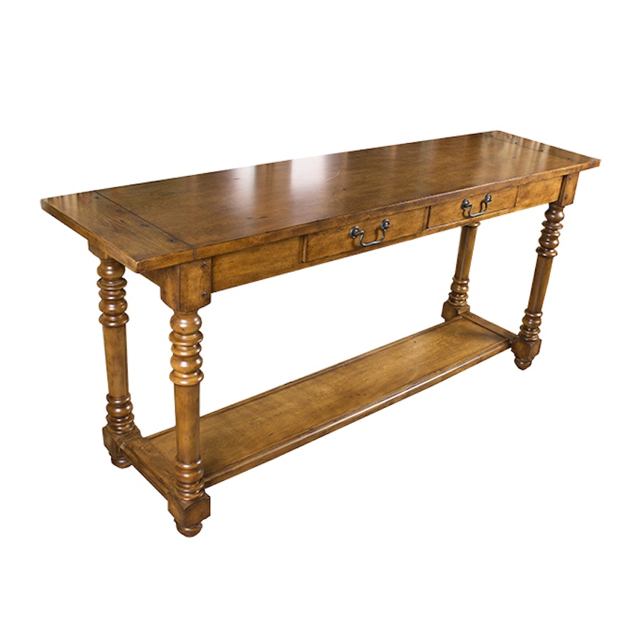 Wooden Console Table with Two Drawers