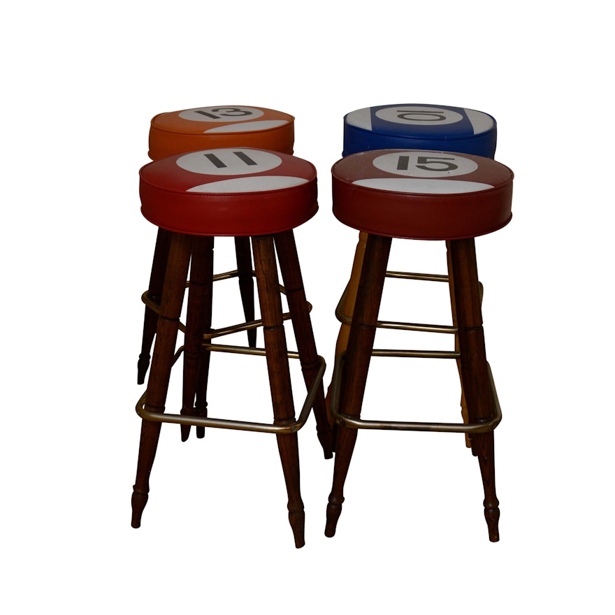 Four Billiard Ball Theme Barstools