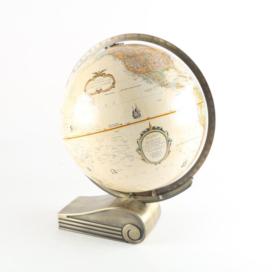 Replogle "World Classic" Desk Top Globe with Art Deco Style Base by Levenger
