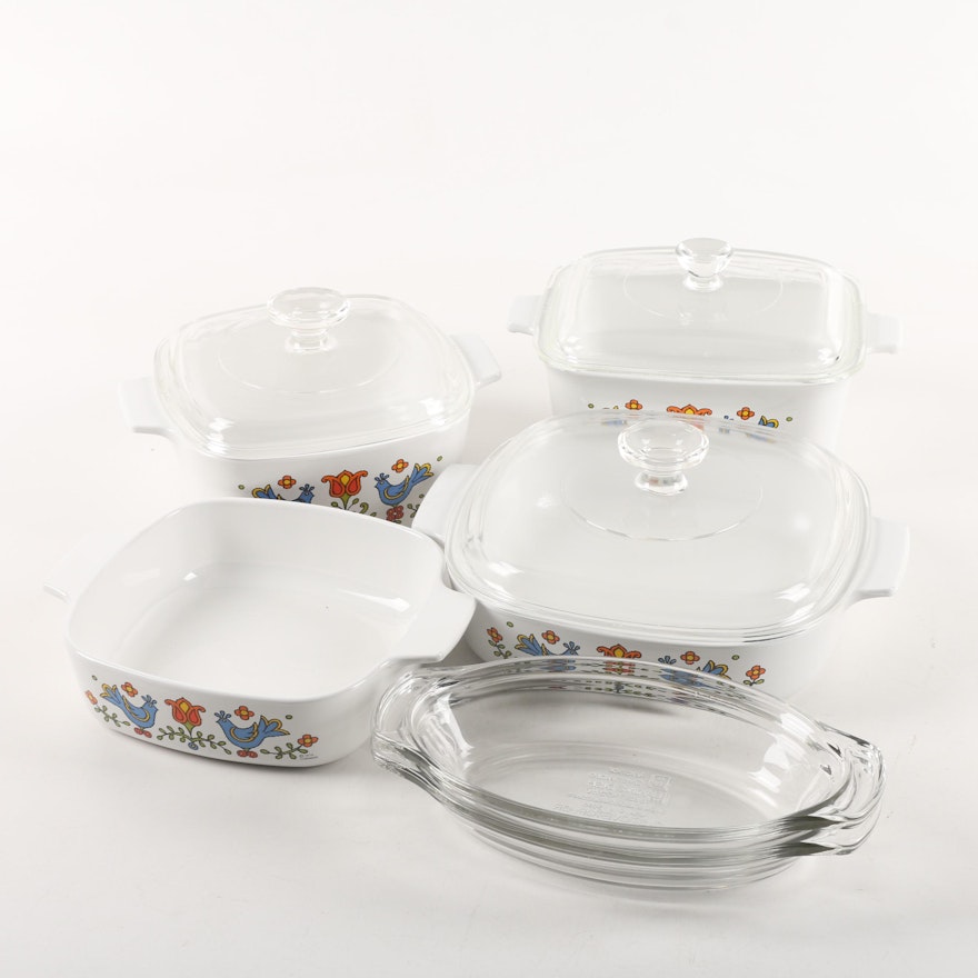Corning Ware "Country Festival" Baking Dishes with Anchor Bakeware