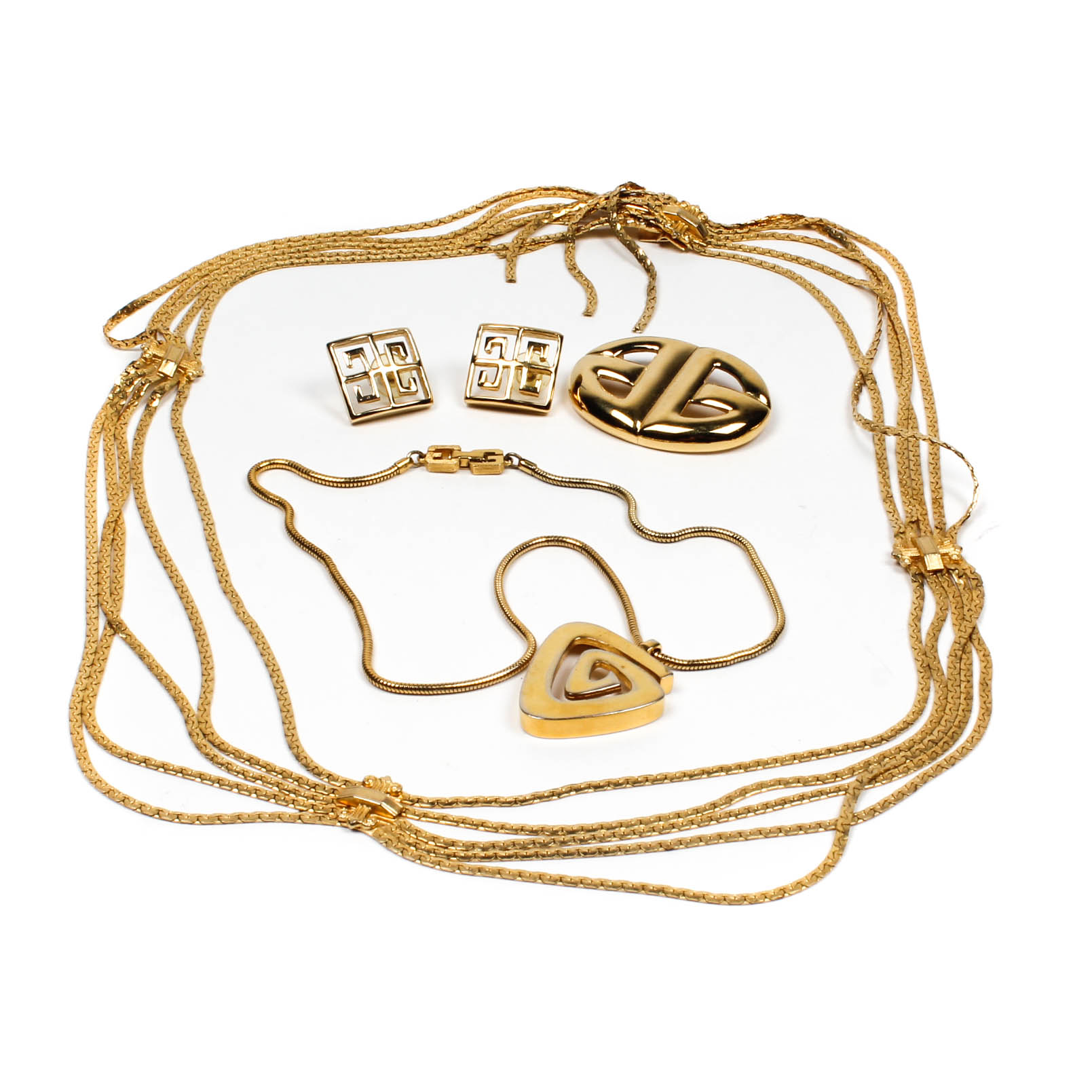 Vintage Christian Dior and Givenchy Gold Tone Jewelry