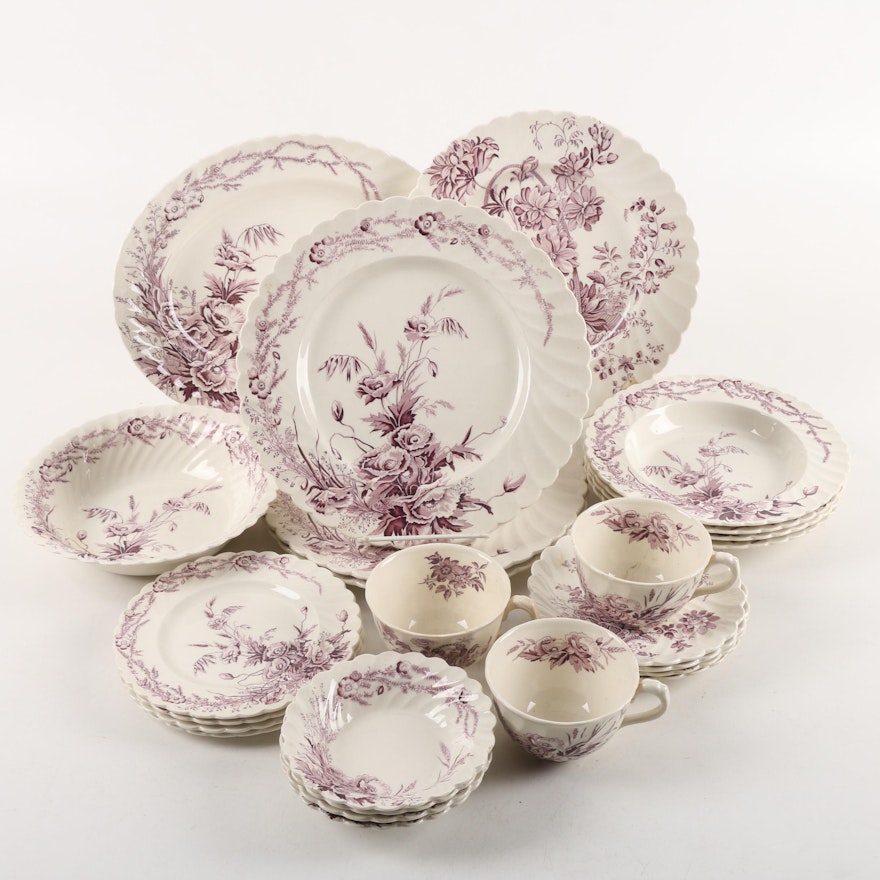 Vintage A.J. Wilkinson "Harvest" Semi-Porcelain Dinnerware by Clarice Cliff