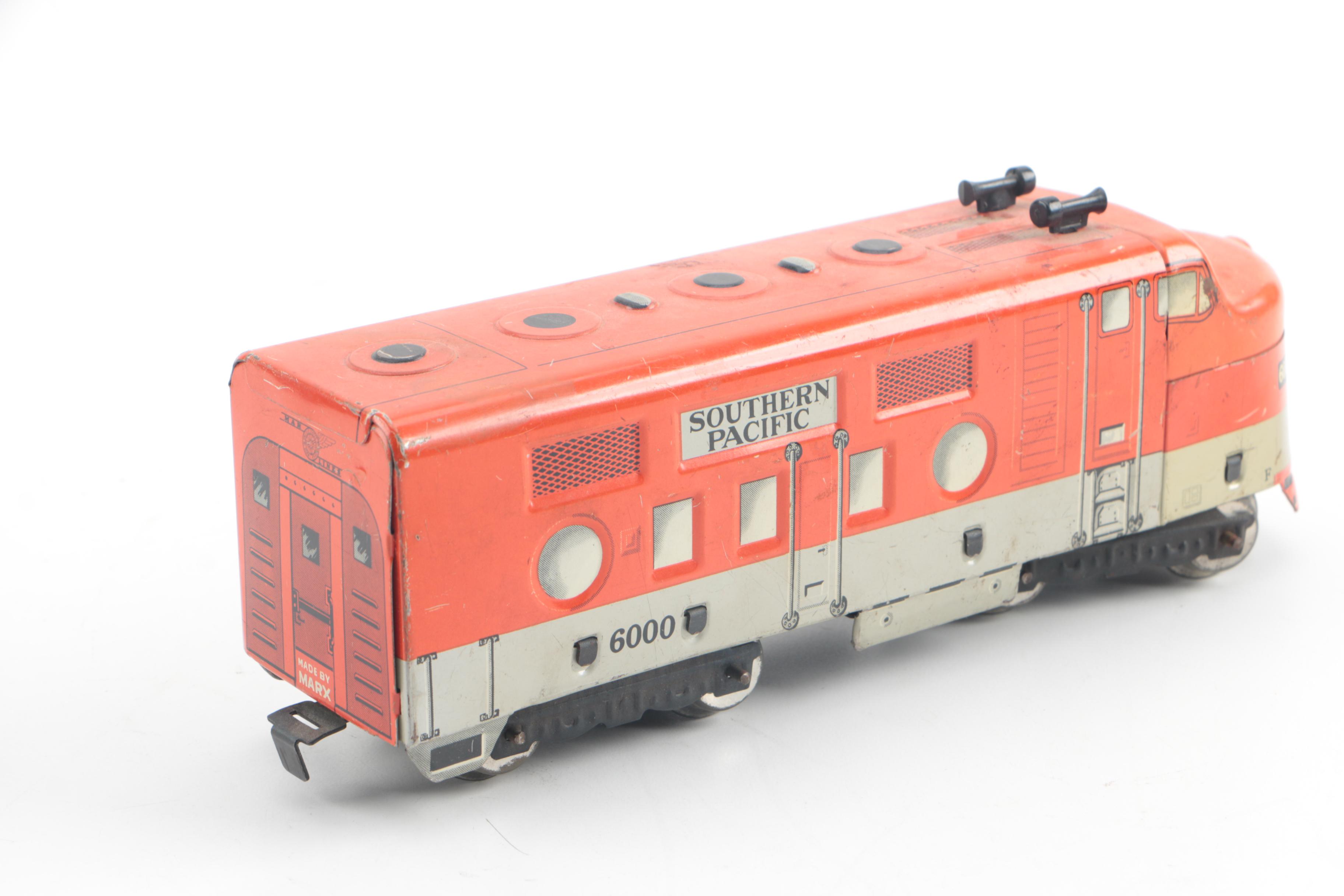 Vintage Marx Southern Pacific Metal Locomotive