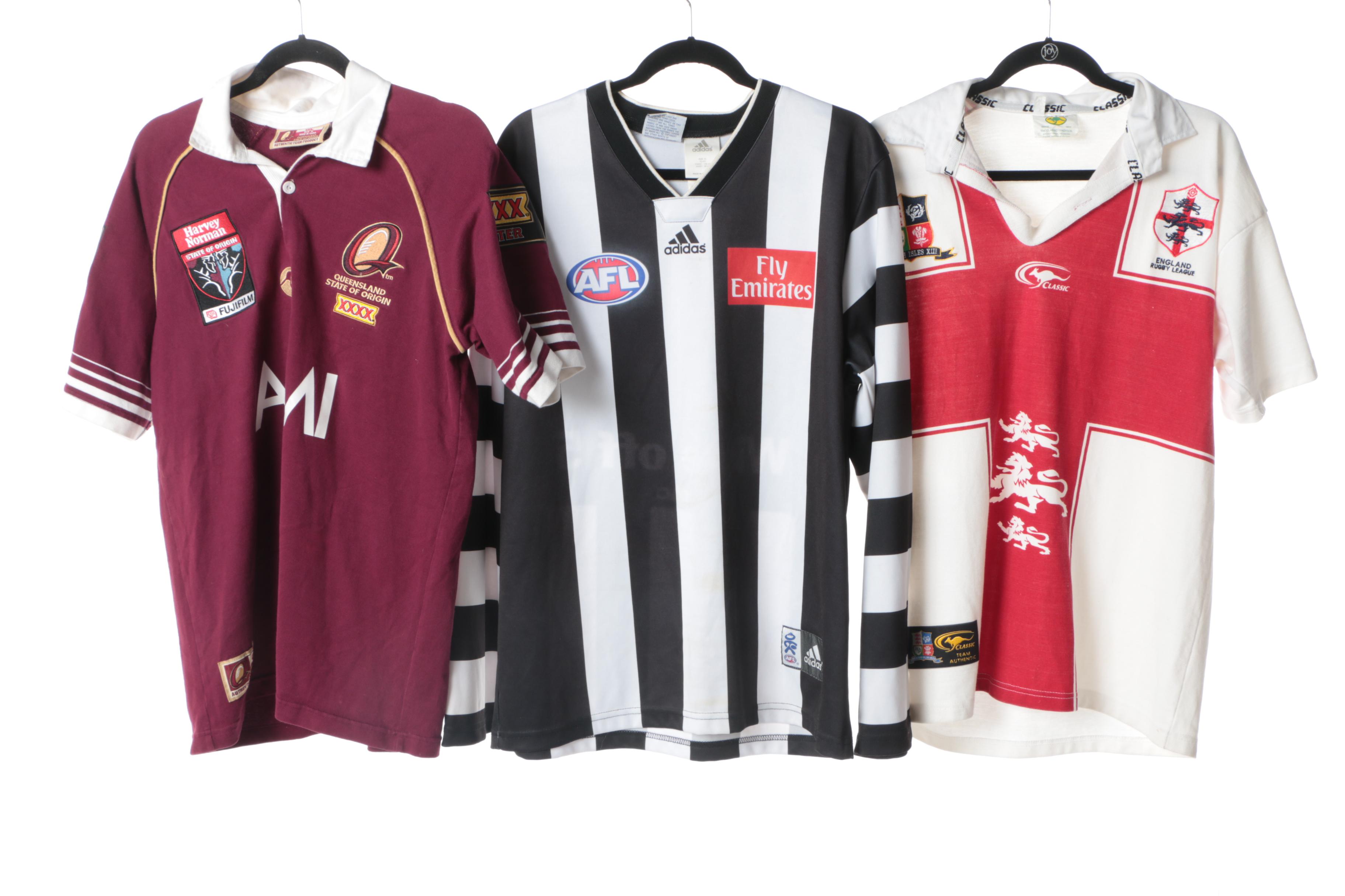 Soccer, Cricket, and Rugby Jerseys