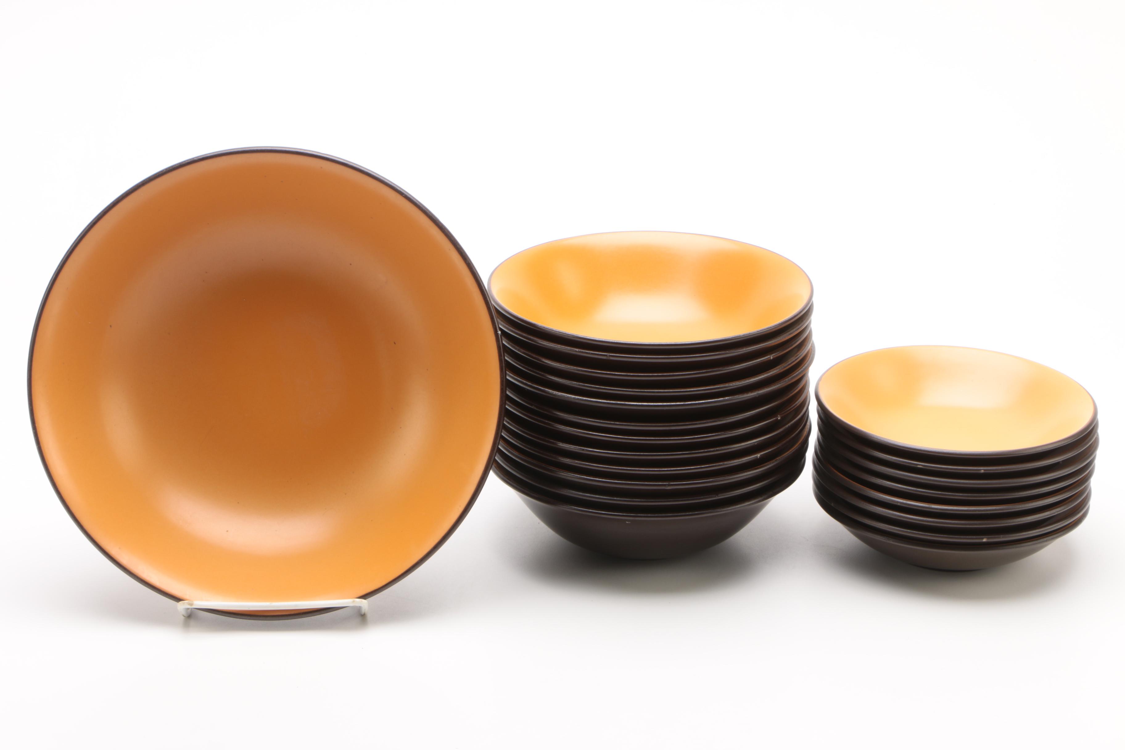 Mid Century Mikasa Terra Stone "Orange Sherbet" Dinnerware