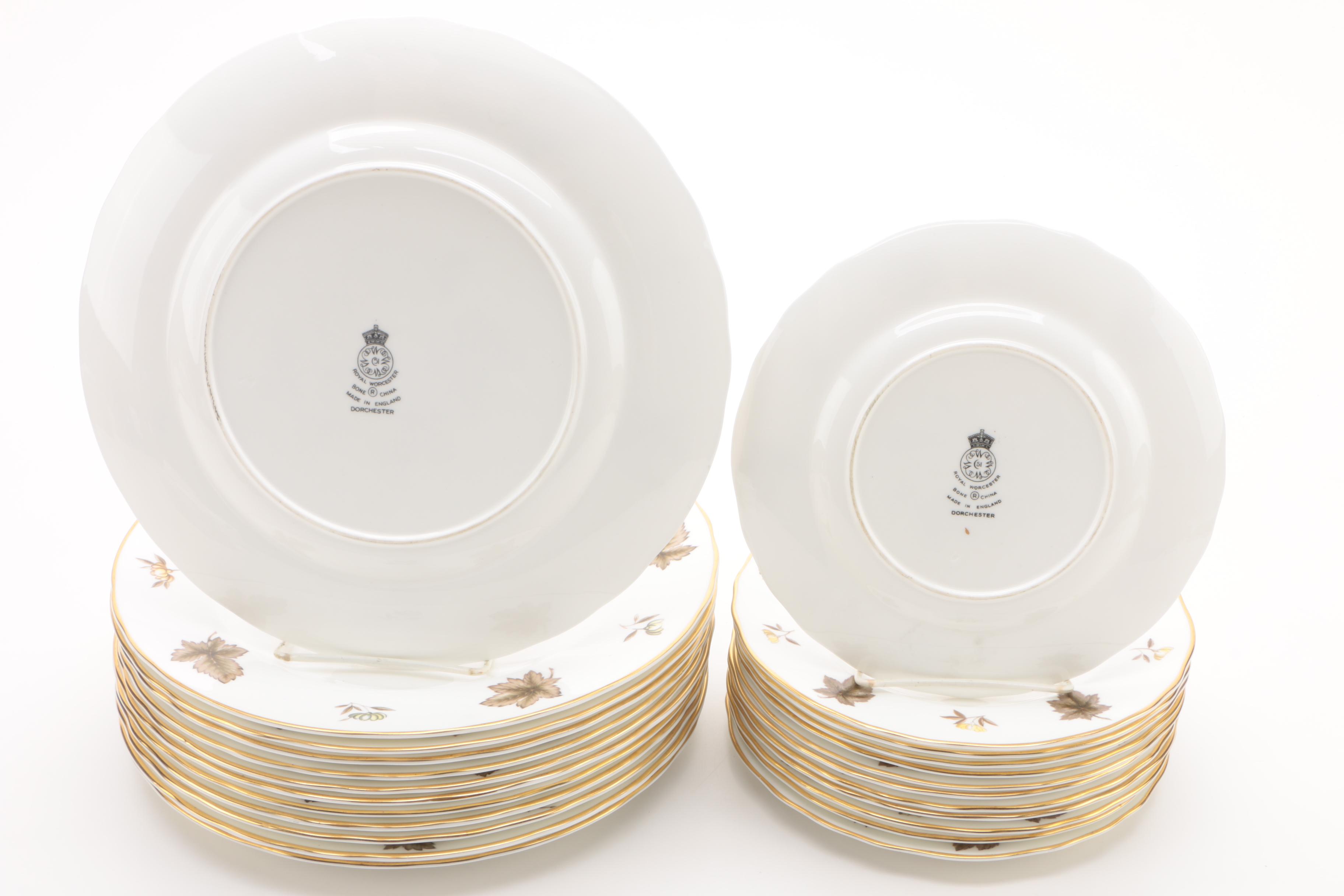 Royal Worcester "Dorchester" Bone China Dinnerware Plates