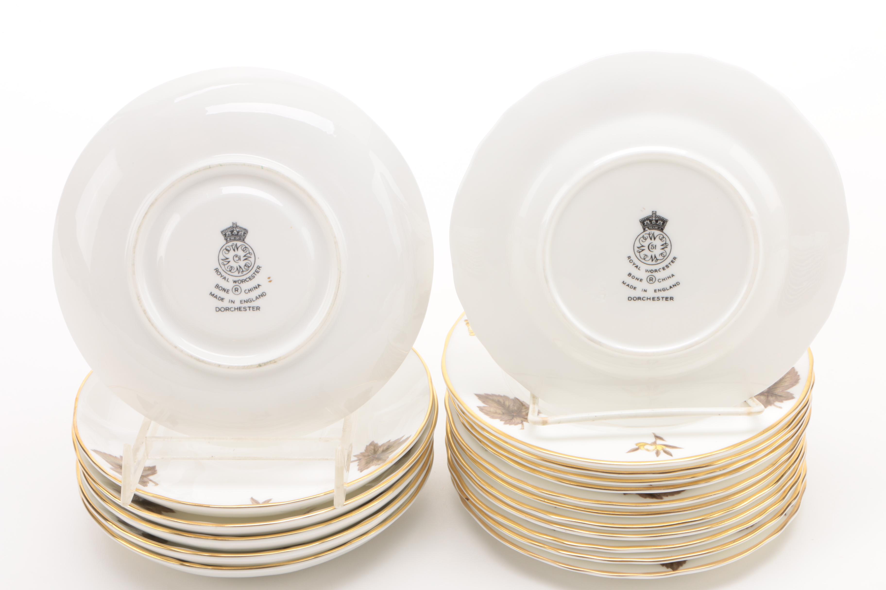 Royal Worcester "Dorchester" Bone China Dinnerware Plates
