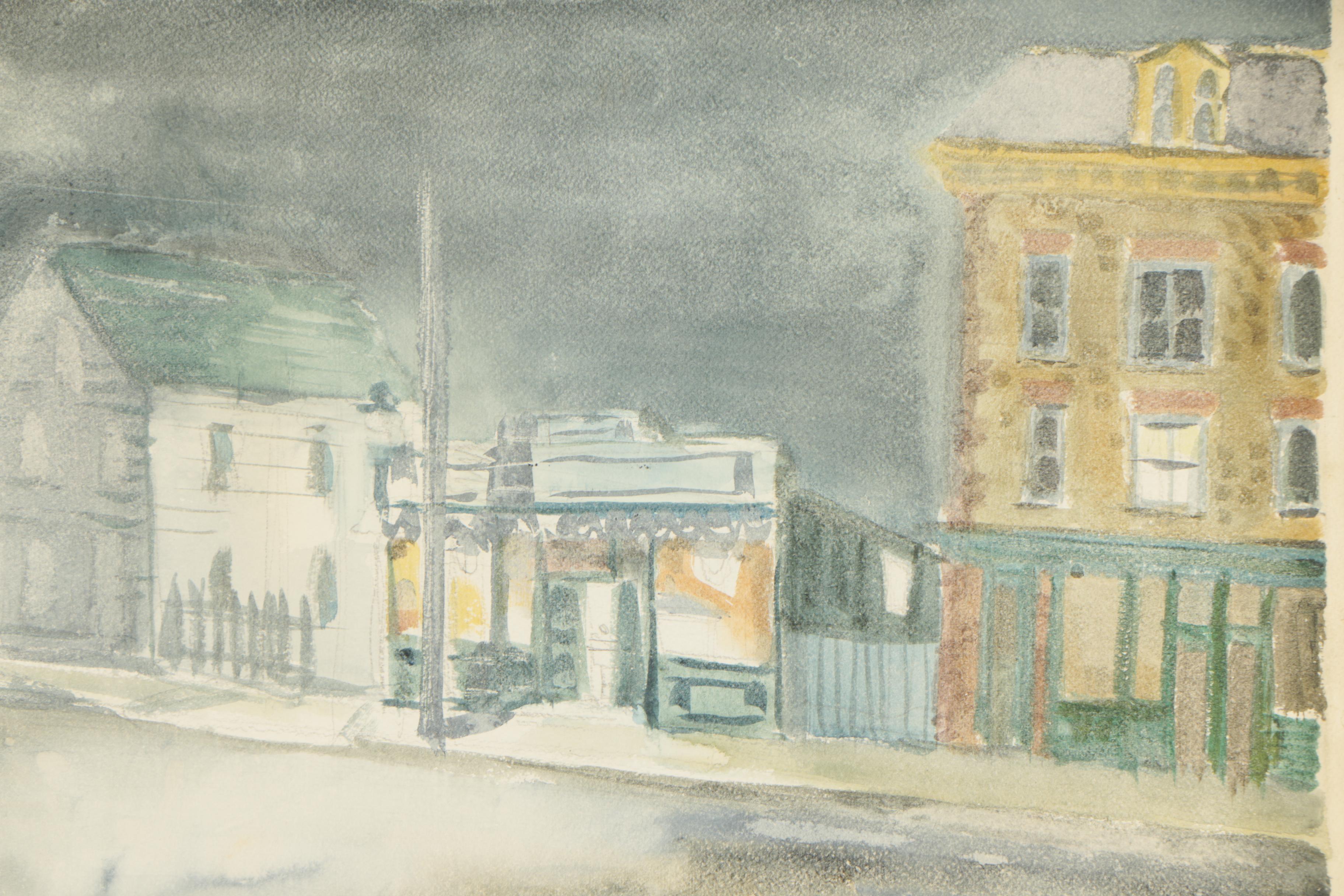 Cathal O’Toole Watercolor Painting of a Street Scene