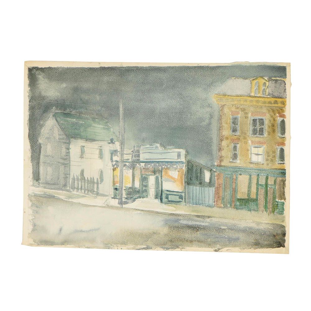 Cathal O’Toole Watercolor Painting of a Street Scene