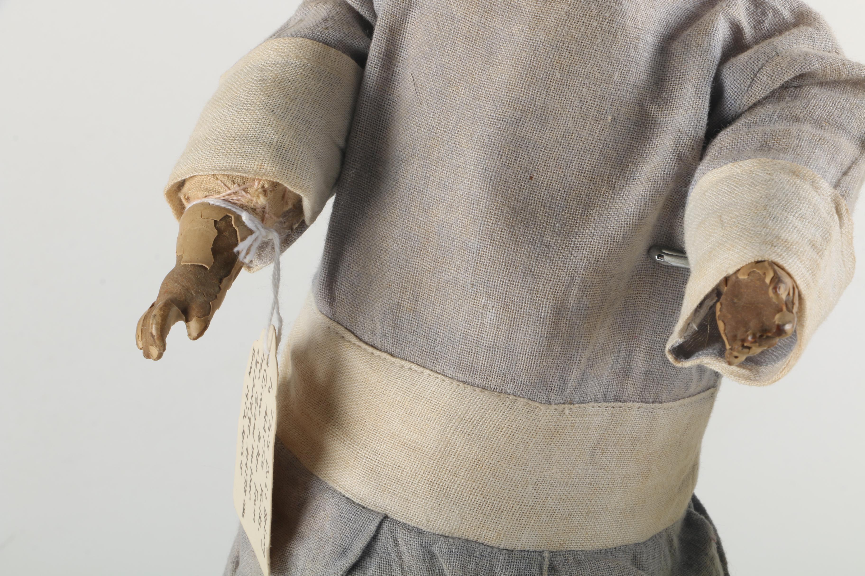 Circa 1920s Ribbon Loop Doll with Metal and Composition Baby Dolls