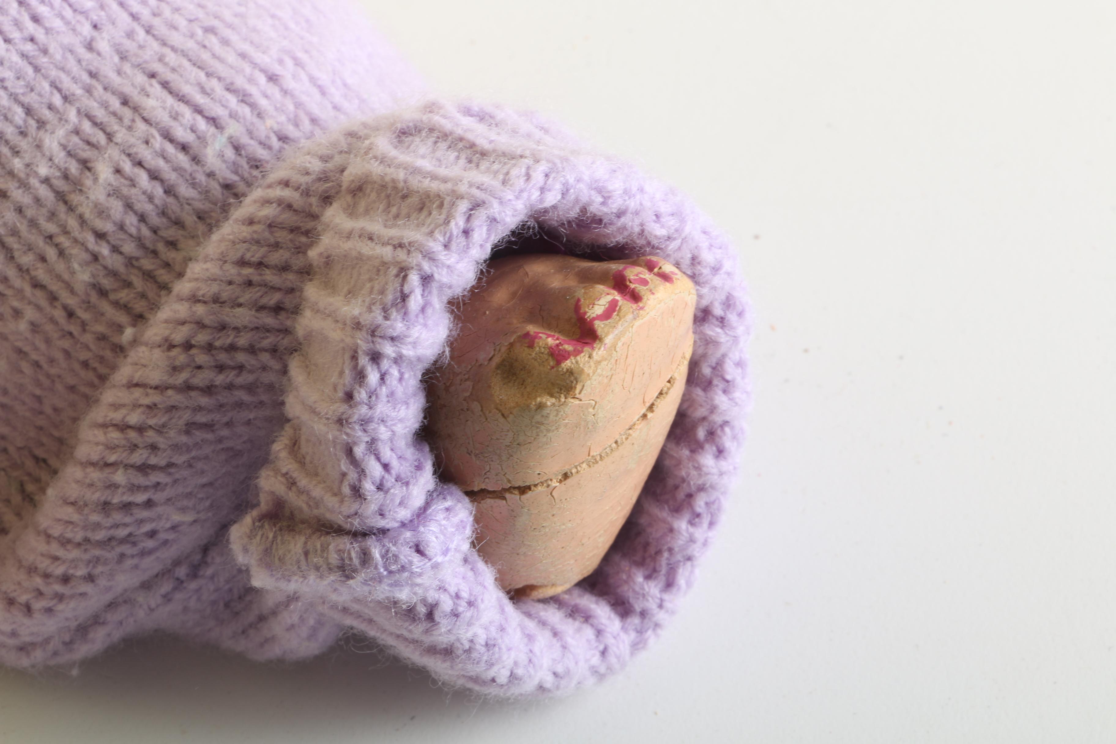 Circa 1920s Ribbon Loop Doll with Metal and Composition Baby Dolls