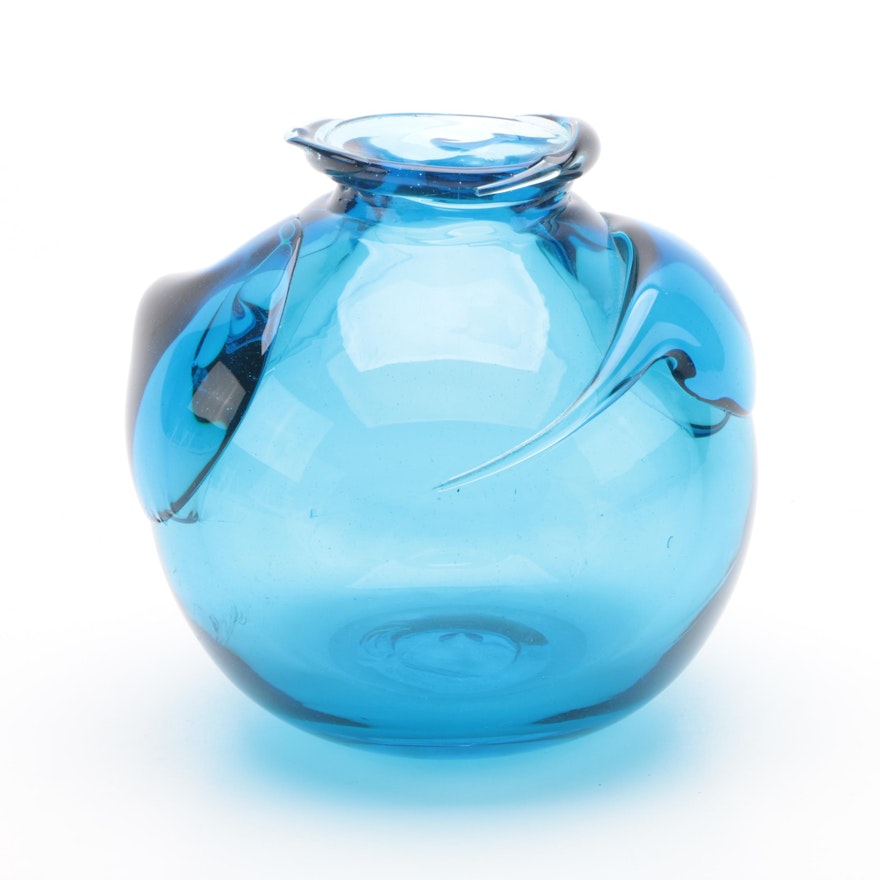 Richard Ritter Art Glass Vase with Decorative Prunts