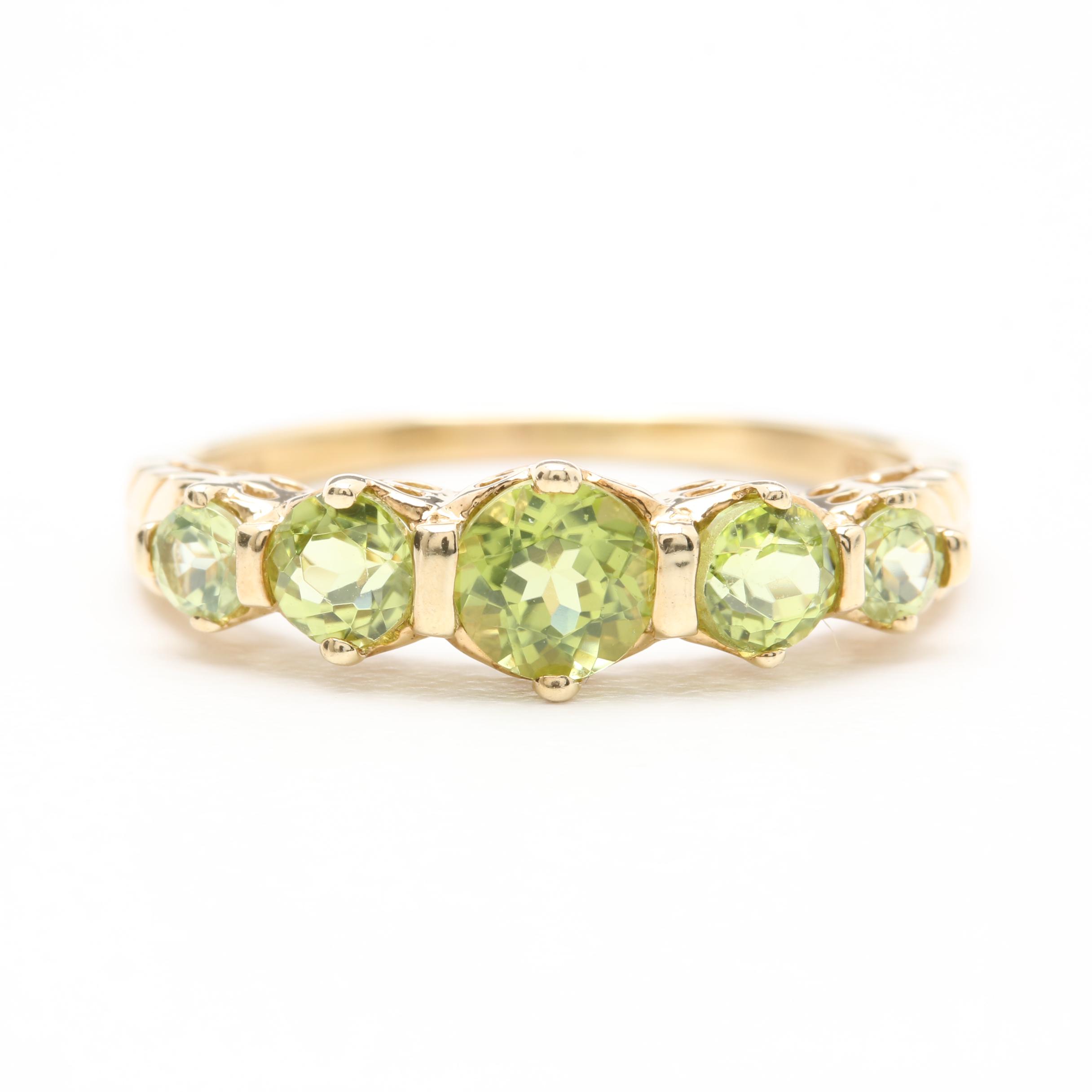 10K Yellow Gold Peridot Ring