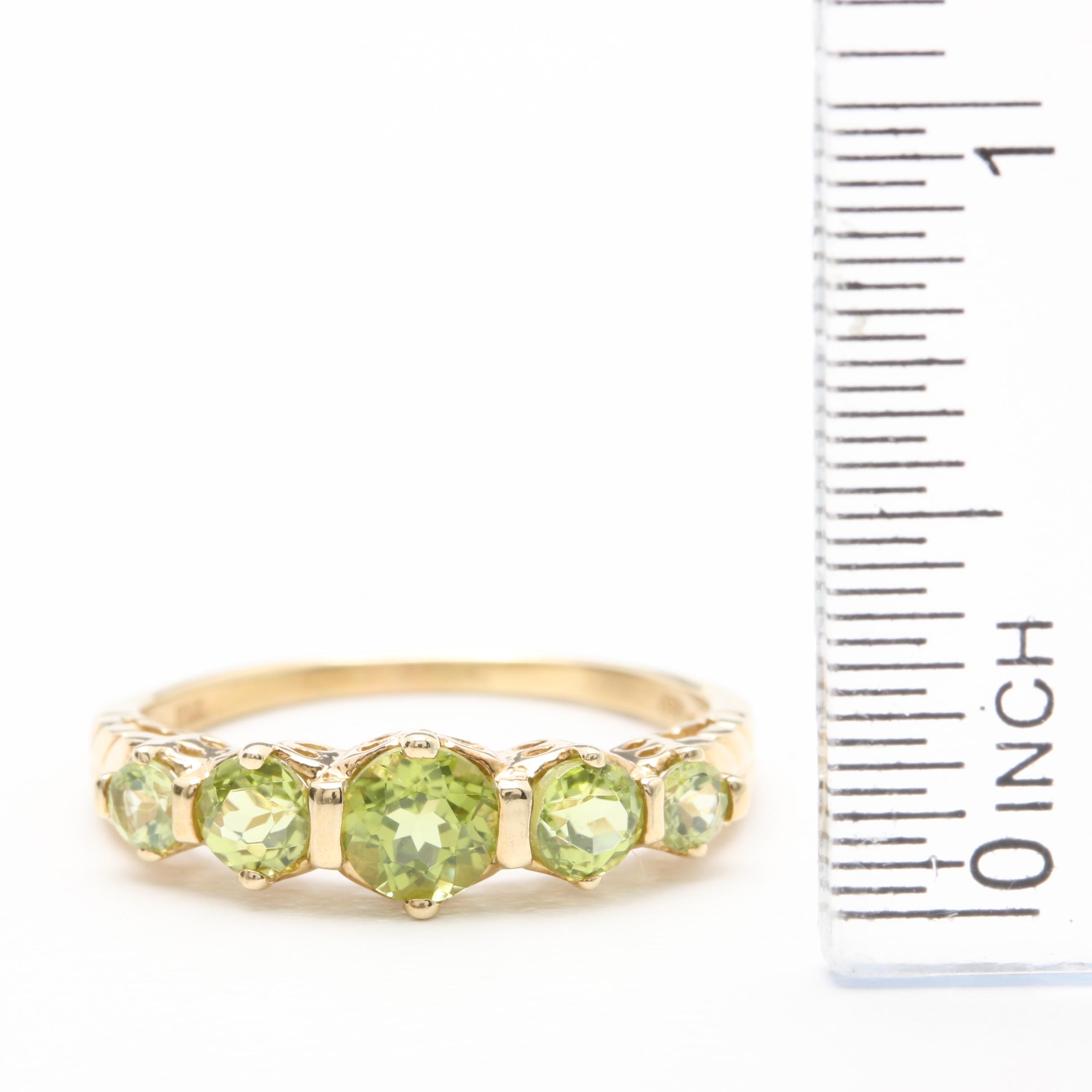 10K Yellow Gold Peridot Ring