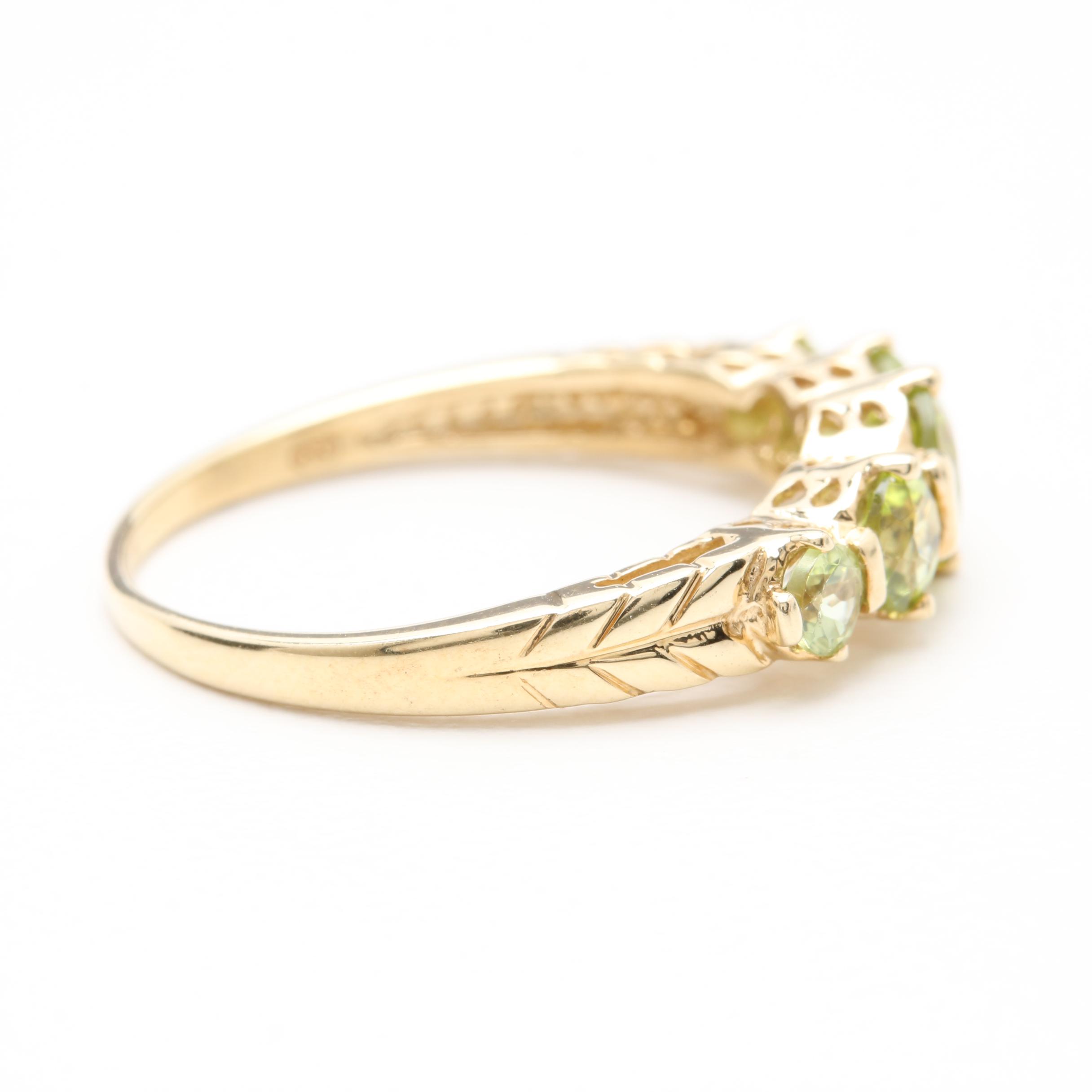10K Yellow Gold Peridot Ring