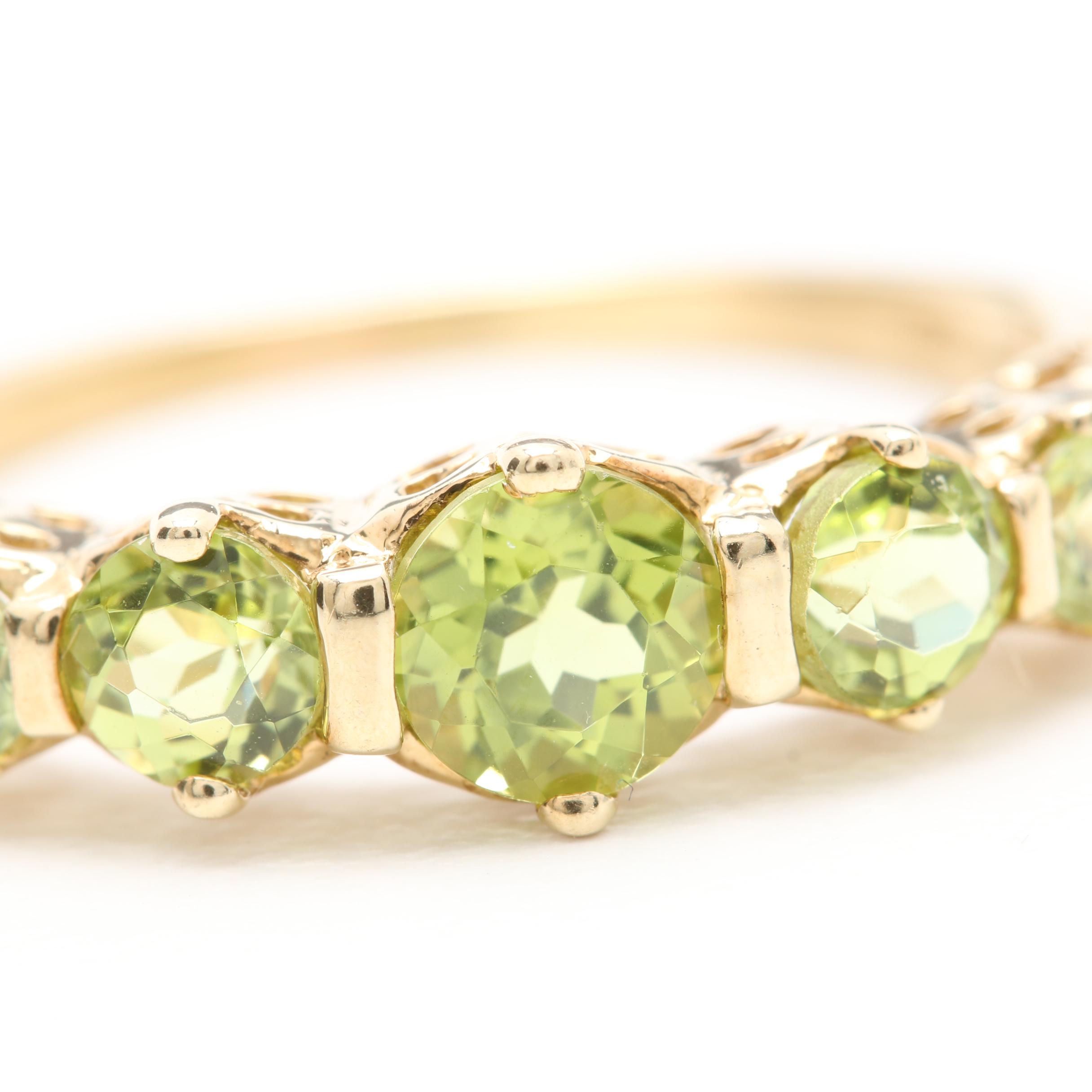 10K Yellow Gold Peridot Ring