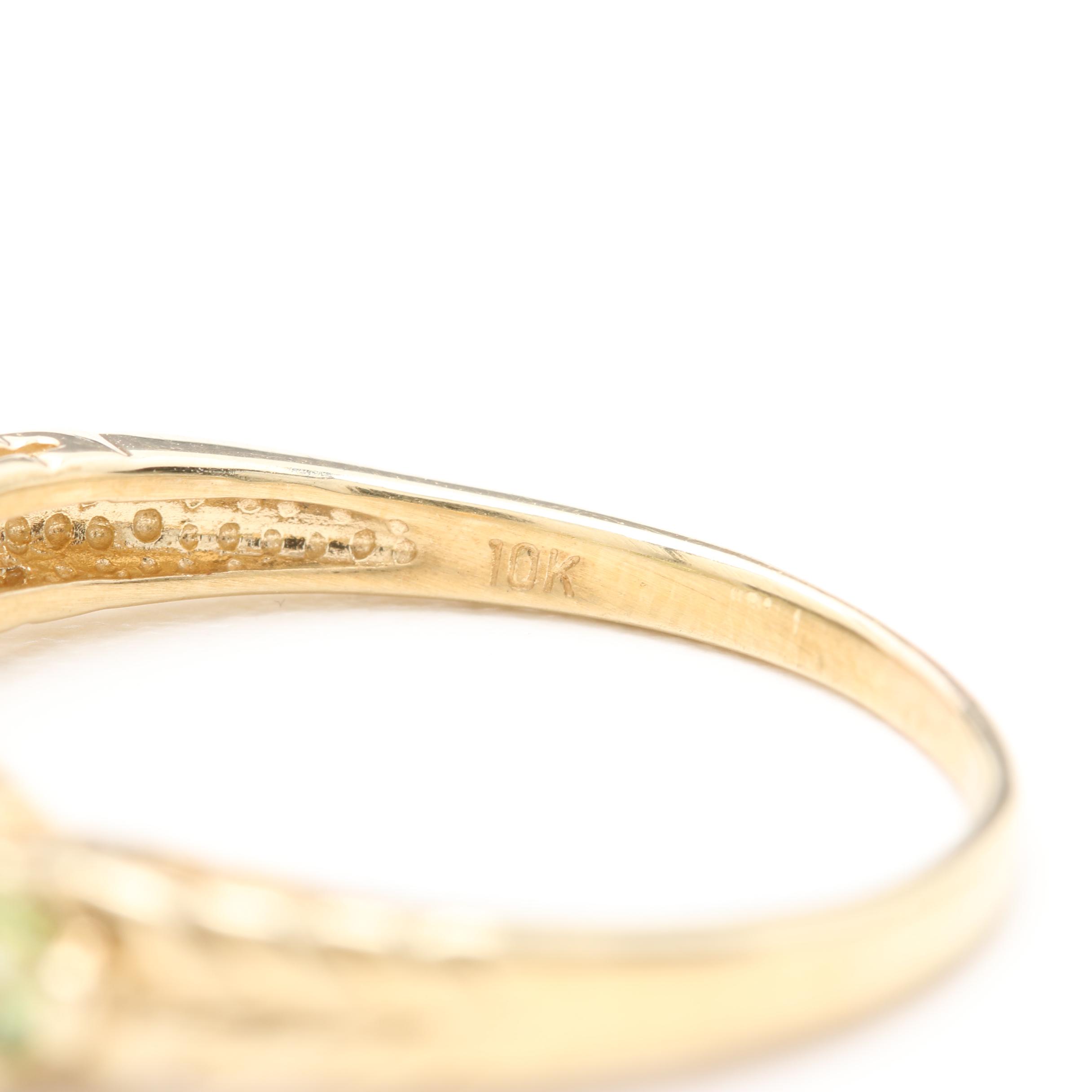 10K Yellow Gold Peridot Ring